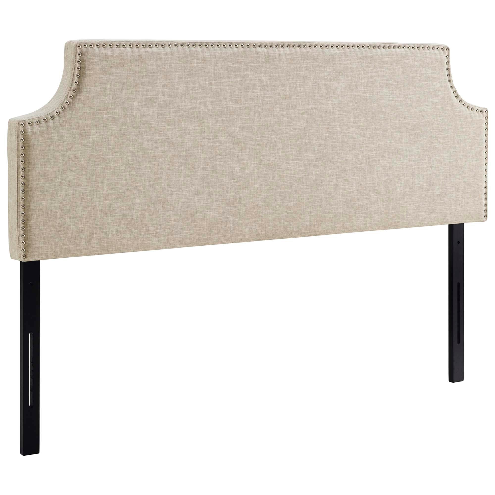 Laura Upholstered Fabric Queen Headboard, Beige