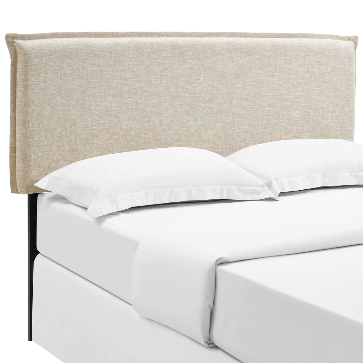 Camille Upholstered Fabric Queen Headboard, Beige