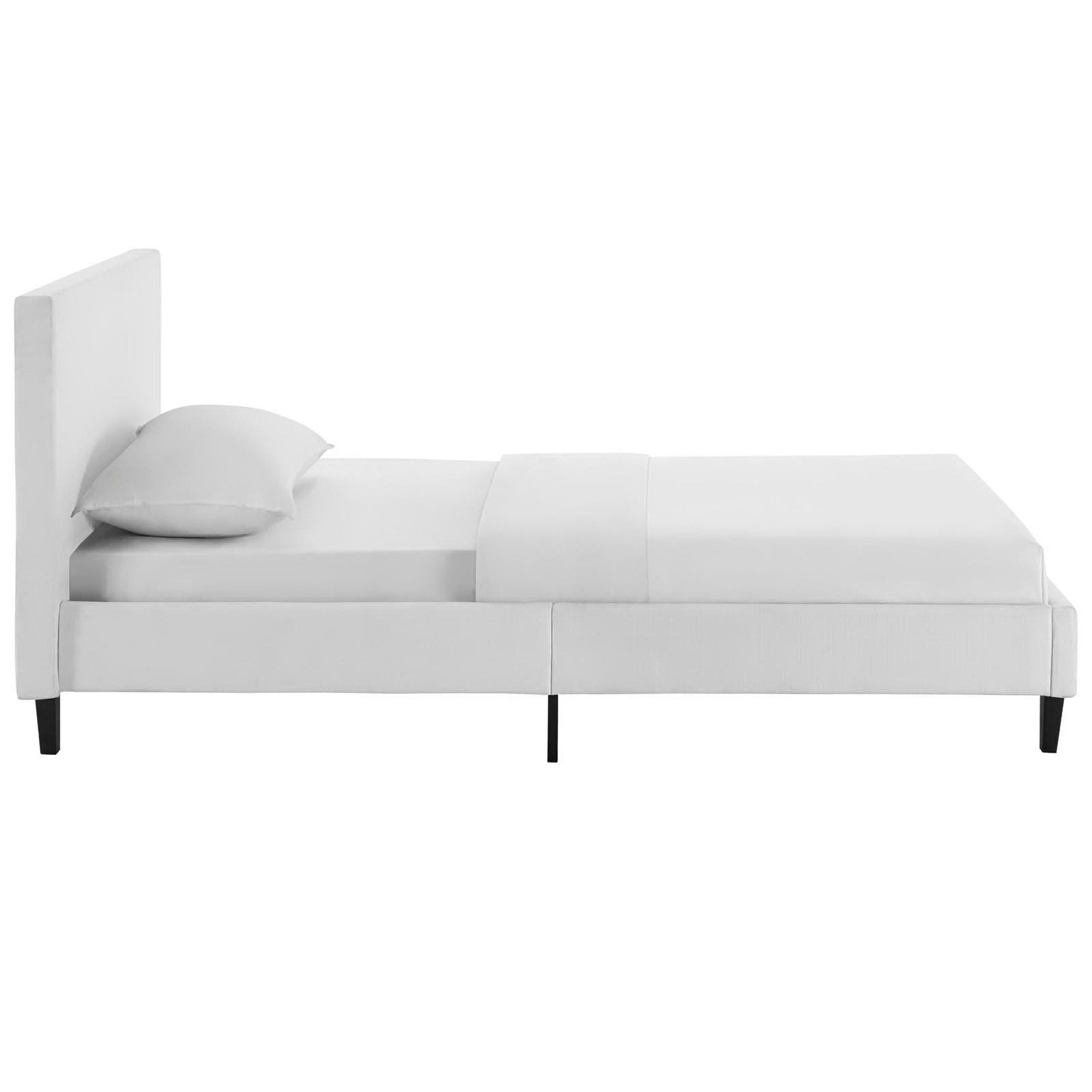Anya Fabric Twin Bed, White