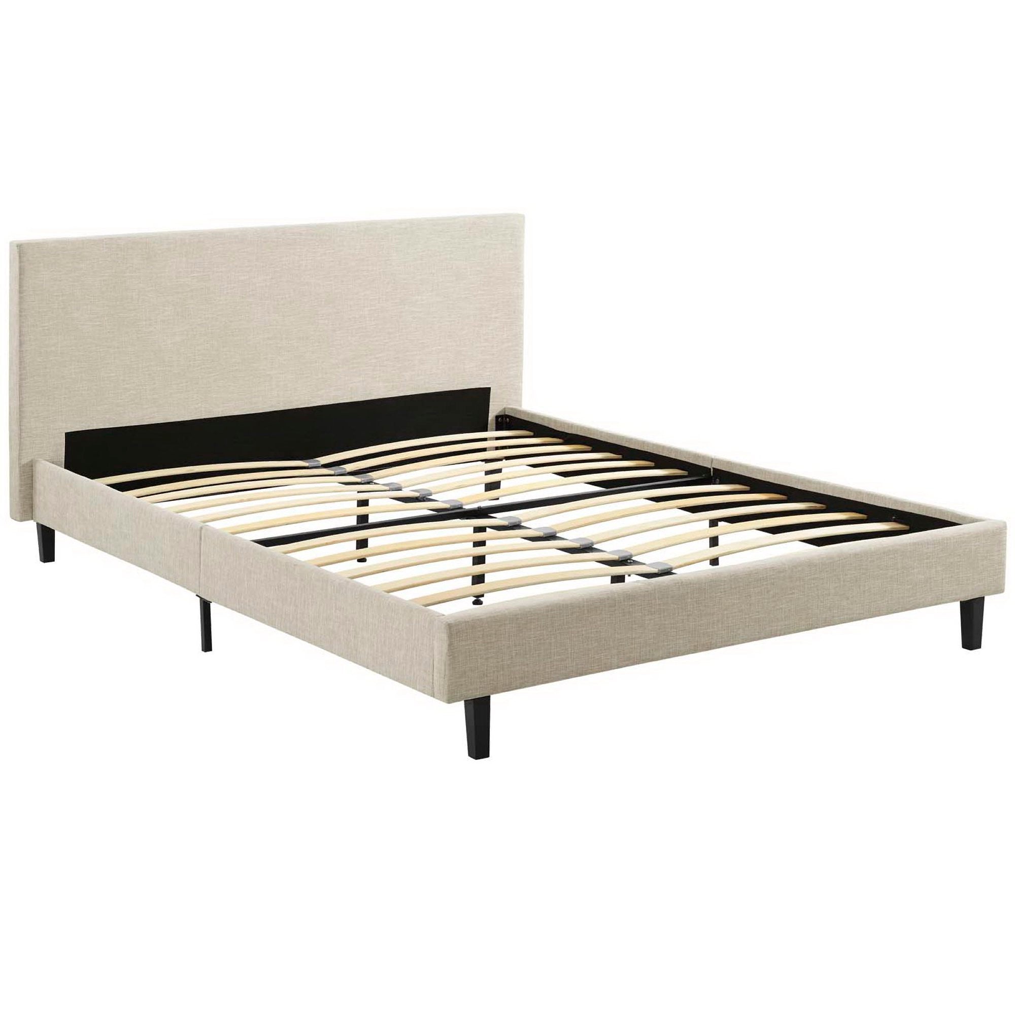 Anya Fabric Full Bed, Beige