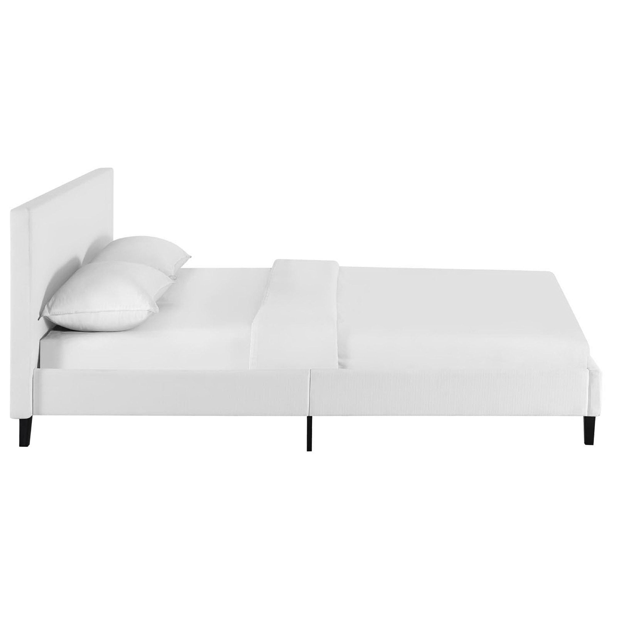 Anya Fabric Full Bed, White