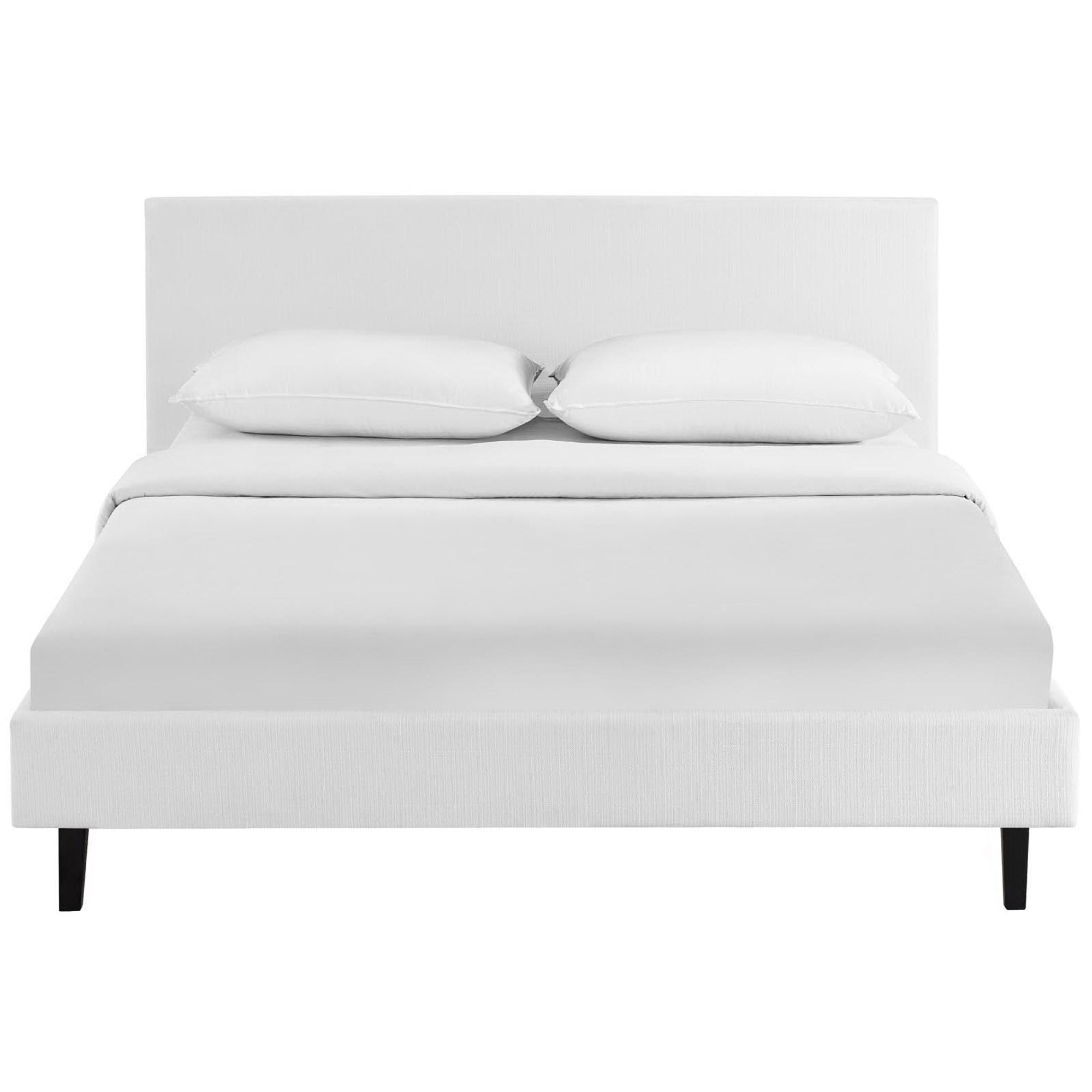 Anya Fabric Full Bed, White
