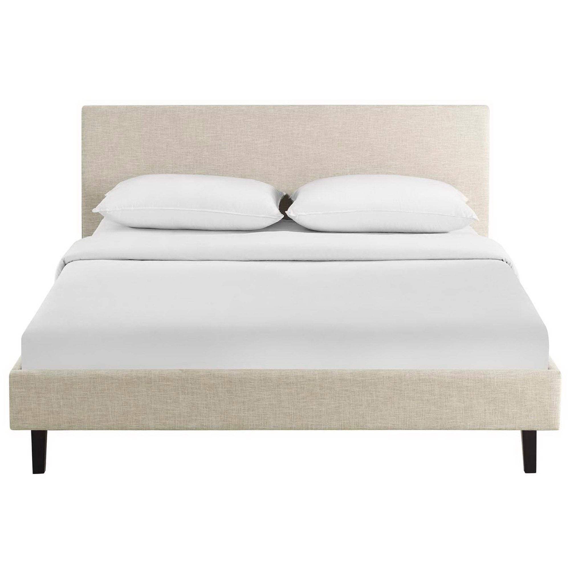 Anya Fabric Queen Bed, Beige
