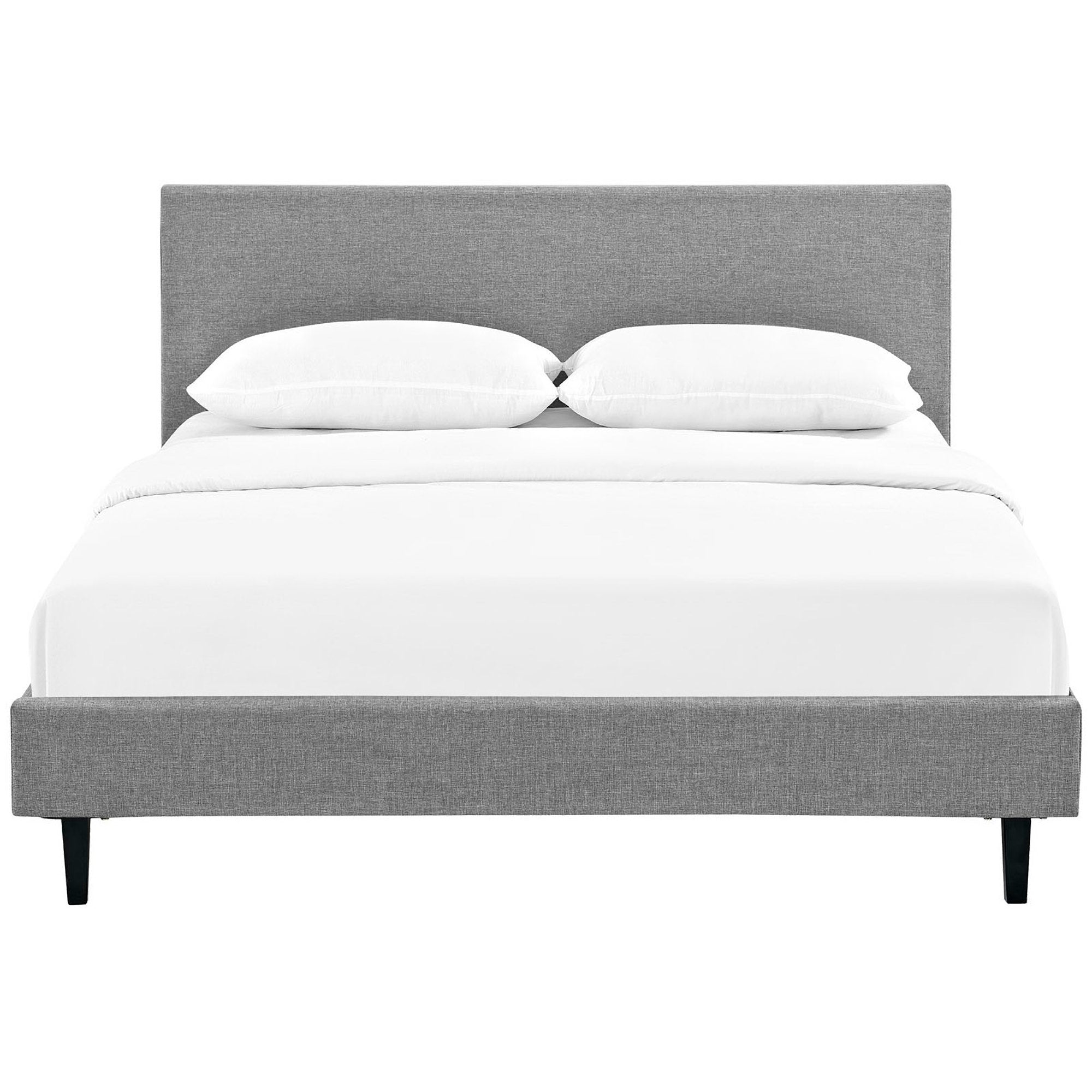 Anya Fabric Queen Bed, Light Gray