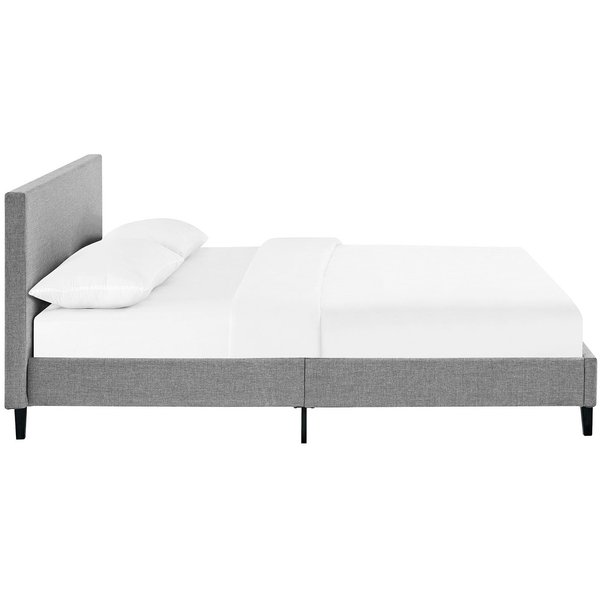 Anya Fabric Queen Bed, Light Gray