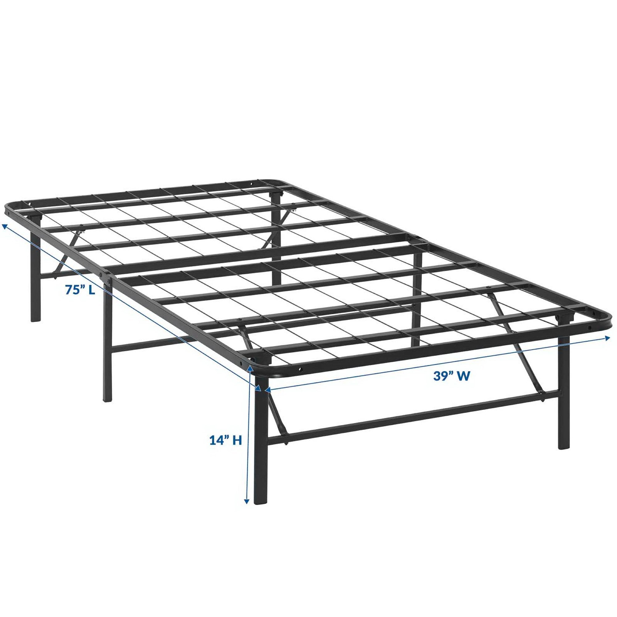 Horizon Stainless Steel Twin Bed Frame, Brown