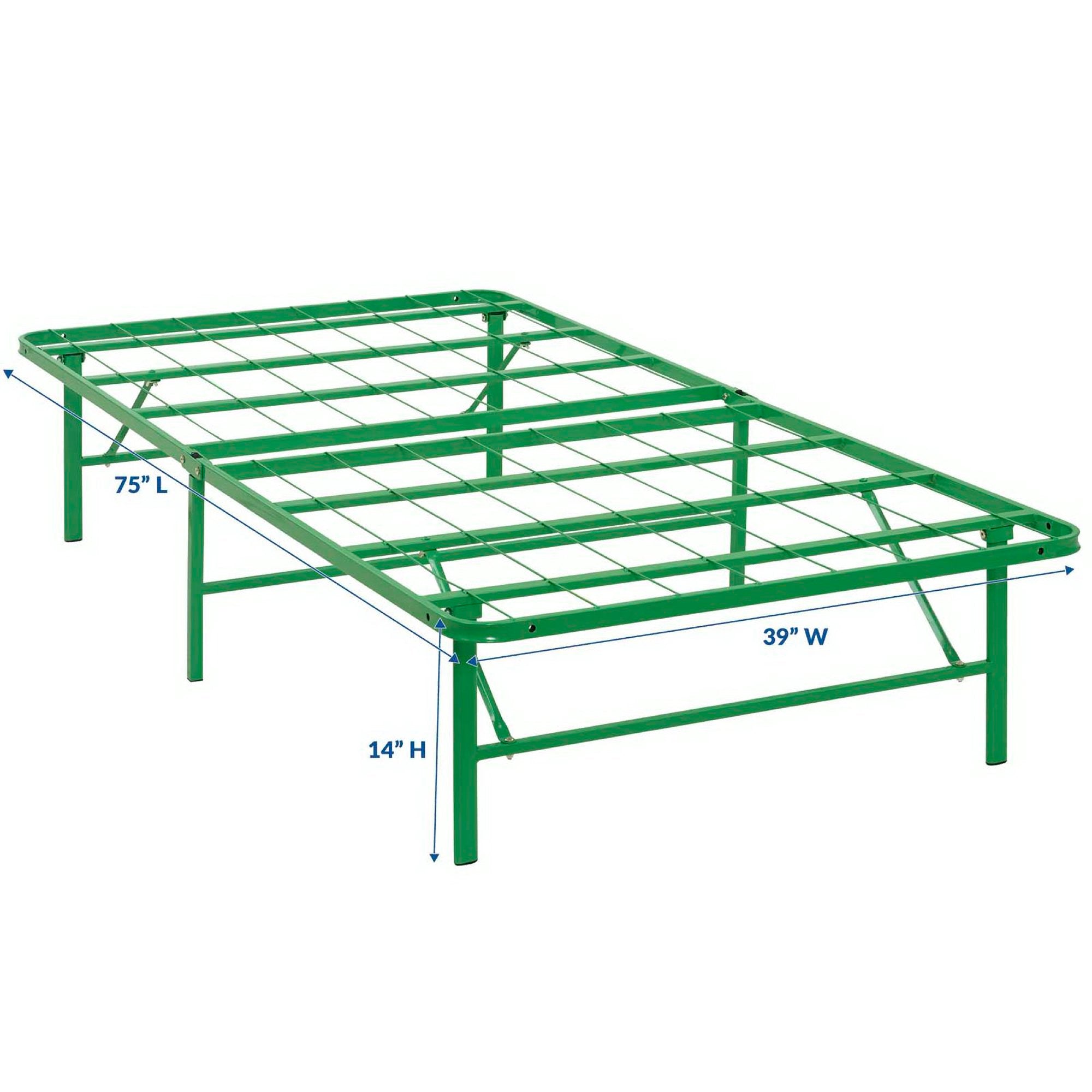 Horizon Stainless Steel Twin Bed Frame, Green