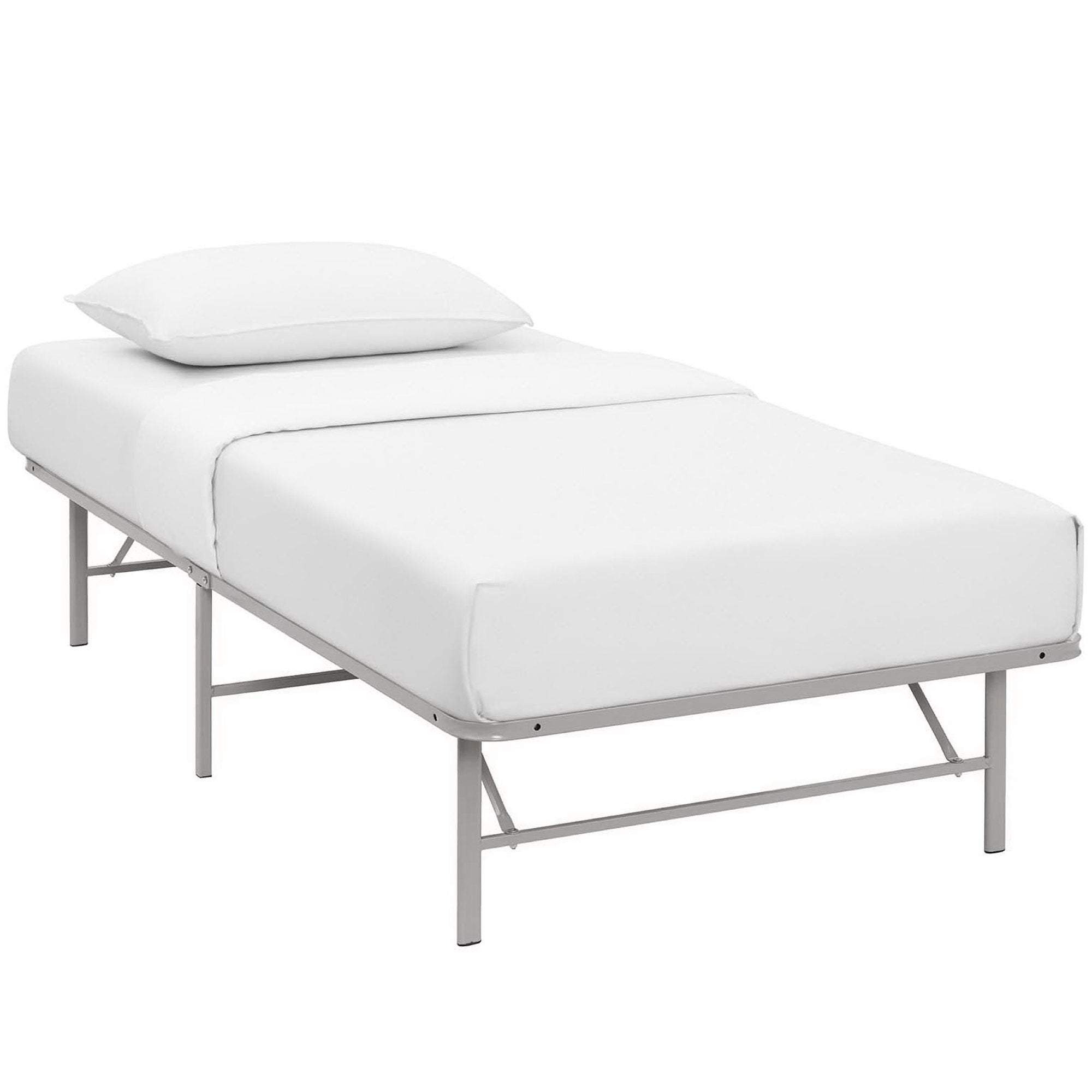 Horizon Stainless Steel Twin Bed Frame, Gray
