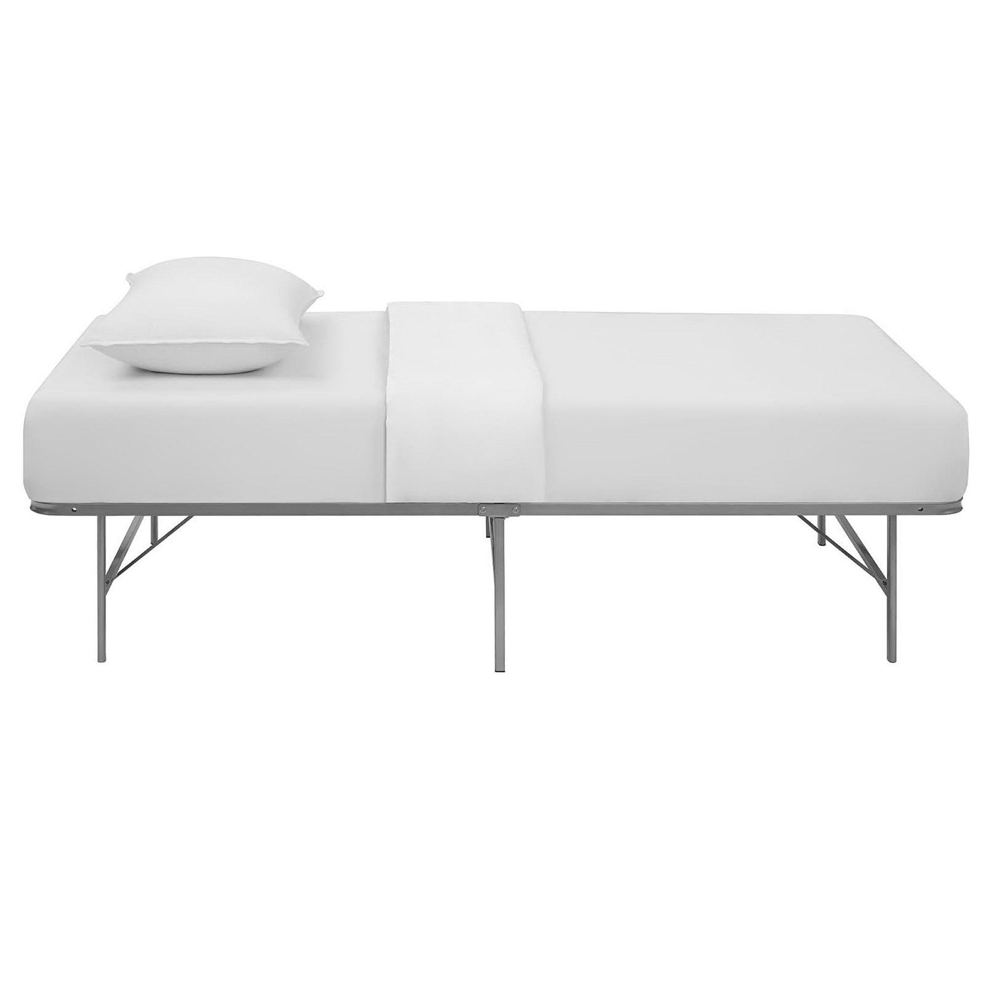 Horizon Stainless Steel Twin Bed Frame, Silver