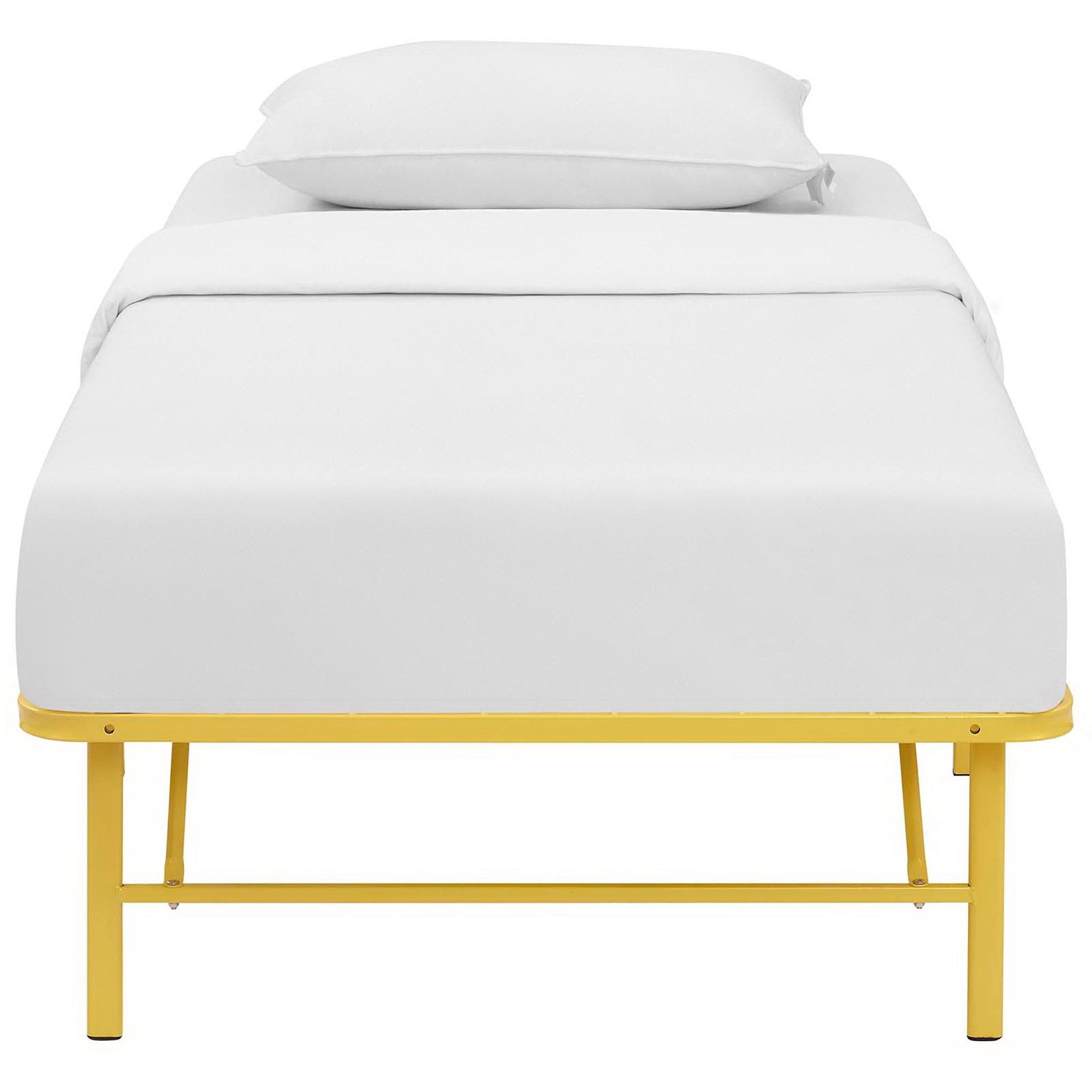 Horizon Stainless Steel Twin Bed Frame, Yellow