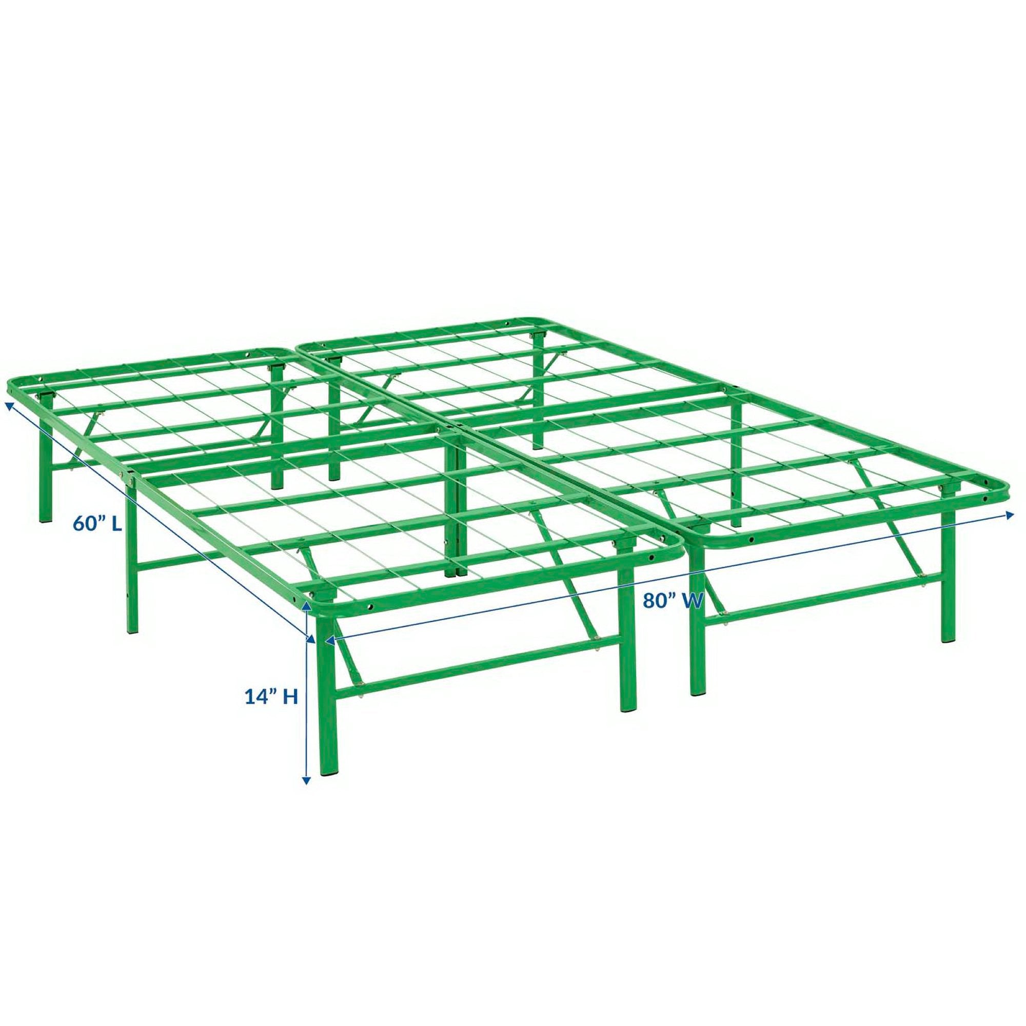 Horizon Stainless Steel Queen Bed Frame, Green