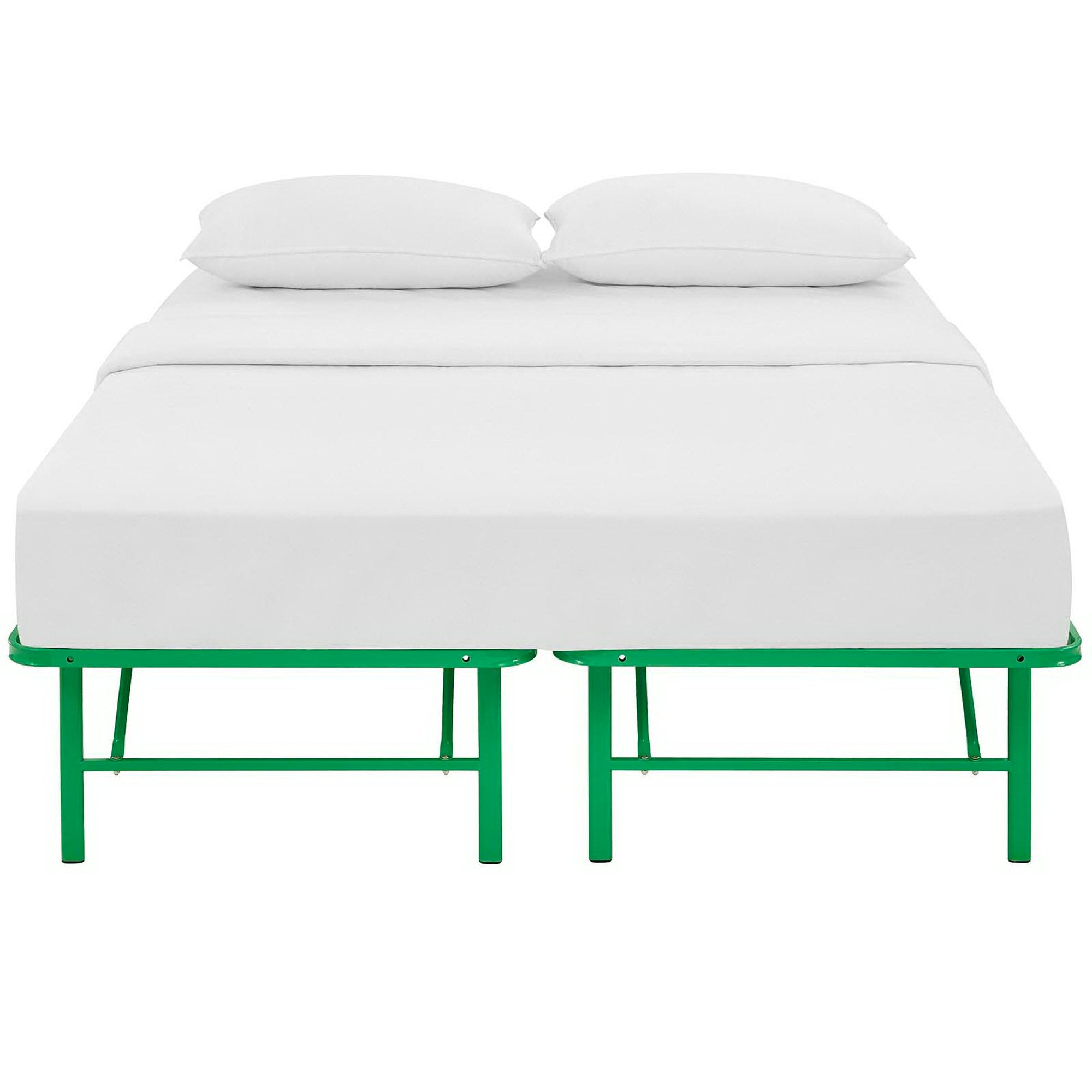 Horizon Stainless Steel Queen Bed Frame, Green