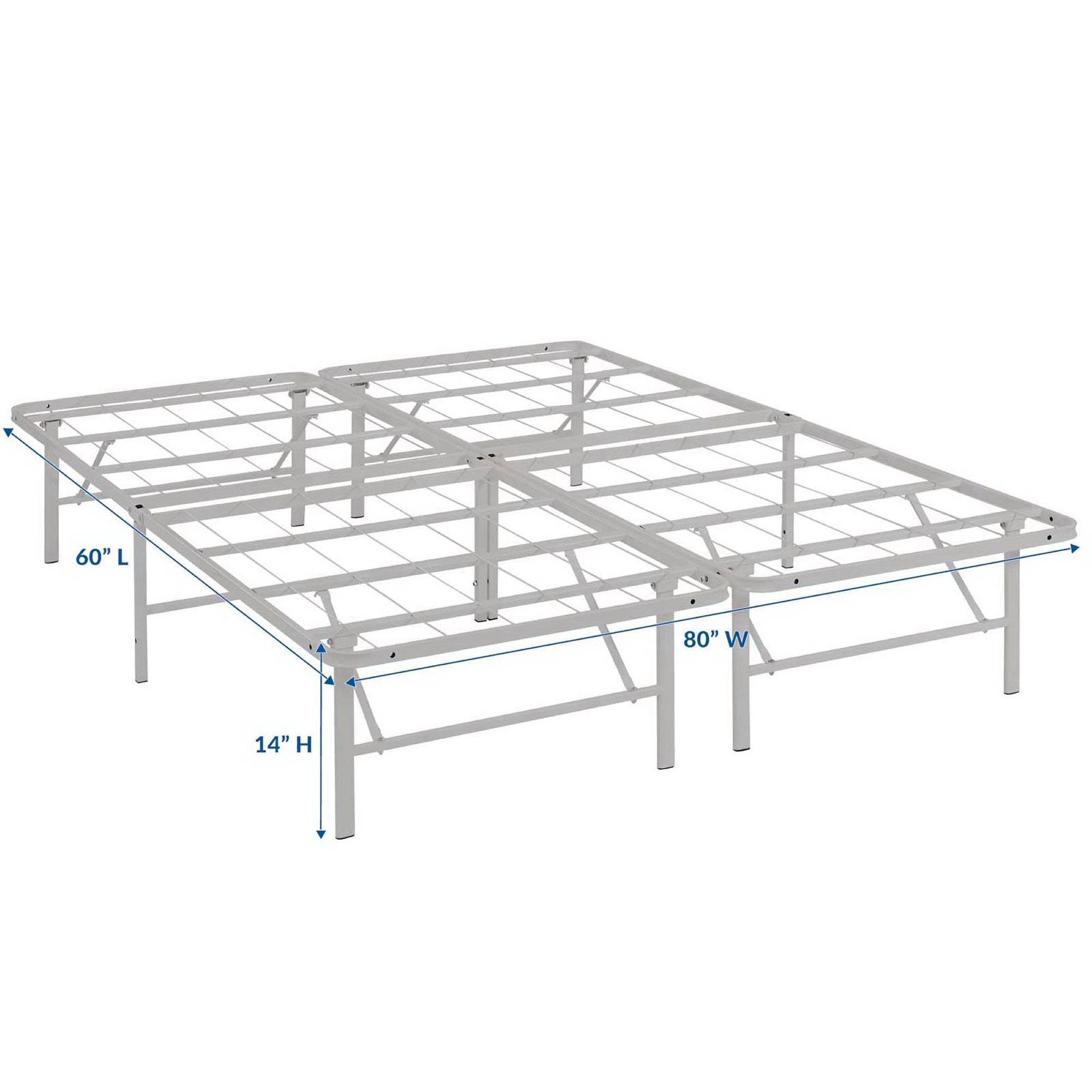 Horizon Stainless Steel Queen Bed Frame, Gray