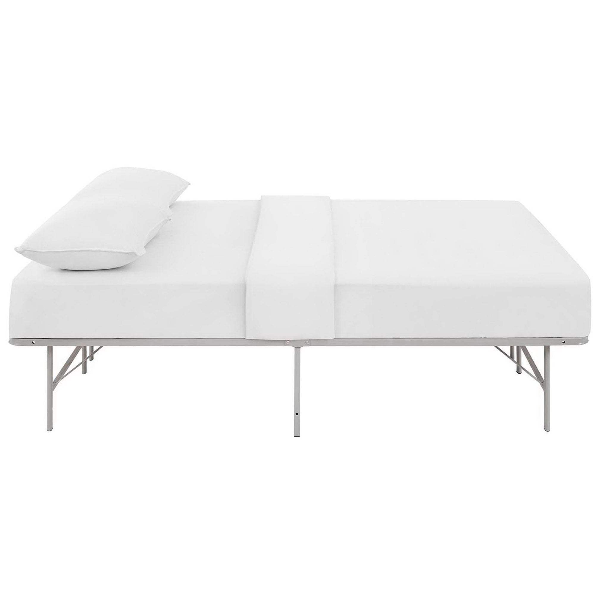 Horizon Stainless Steel Queen Bed Frame, Gray