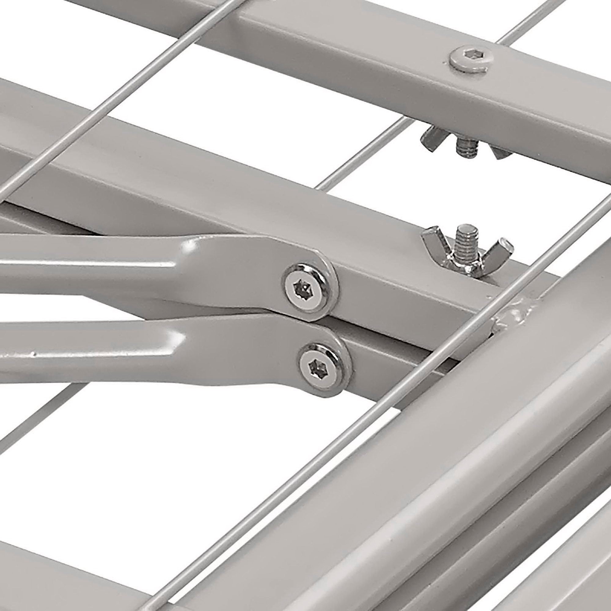 Horizon Stainless Steel Queen Bed Frame, Gray