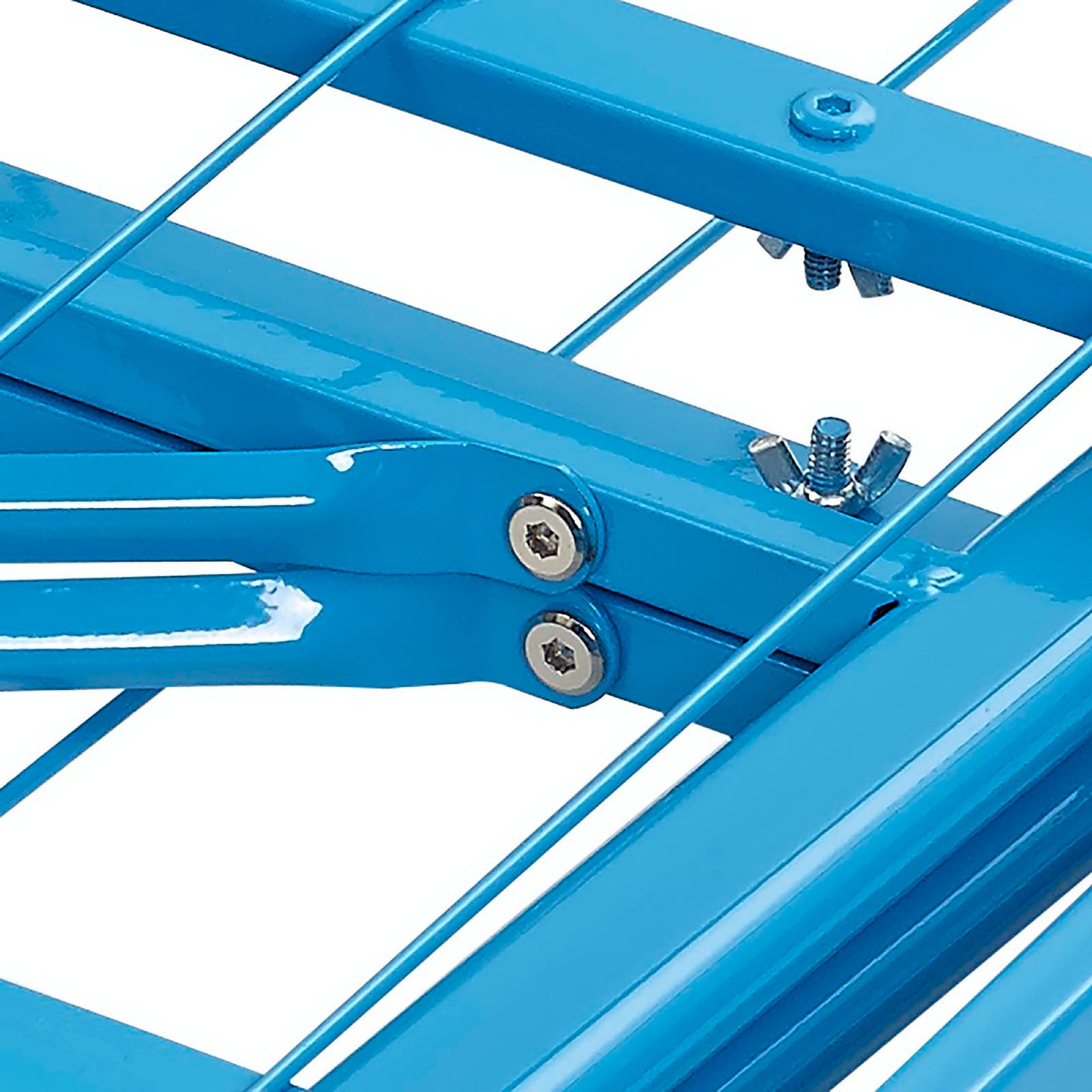 Darrow Queen Light Blue Metal Bed Frame – Industrial Modern Design