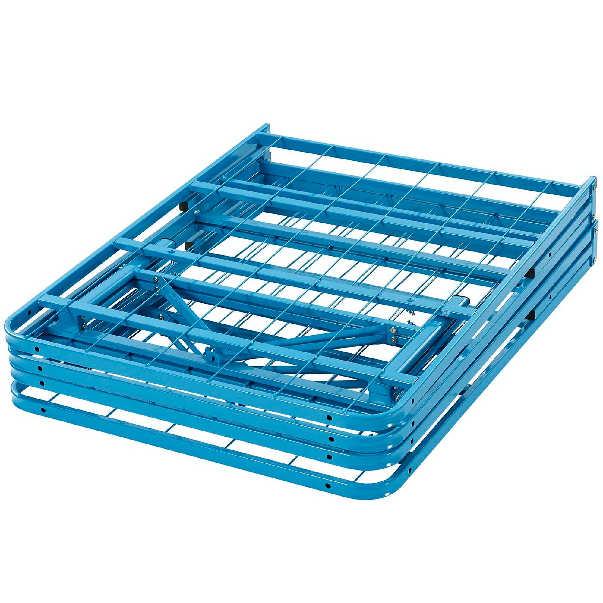 Darrow Queen Light Blue Metal Bed Frame – Industrial Modern Design