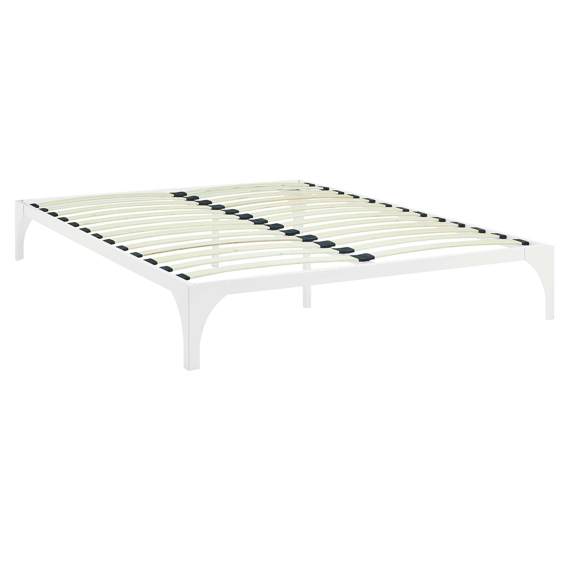 Loft White Full Metal Bed Frame  Platform Bed | Fusionbath