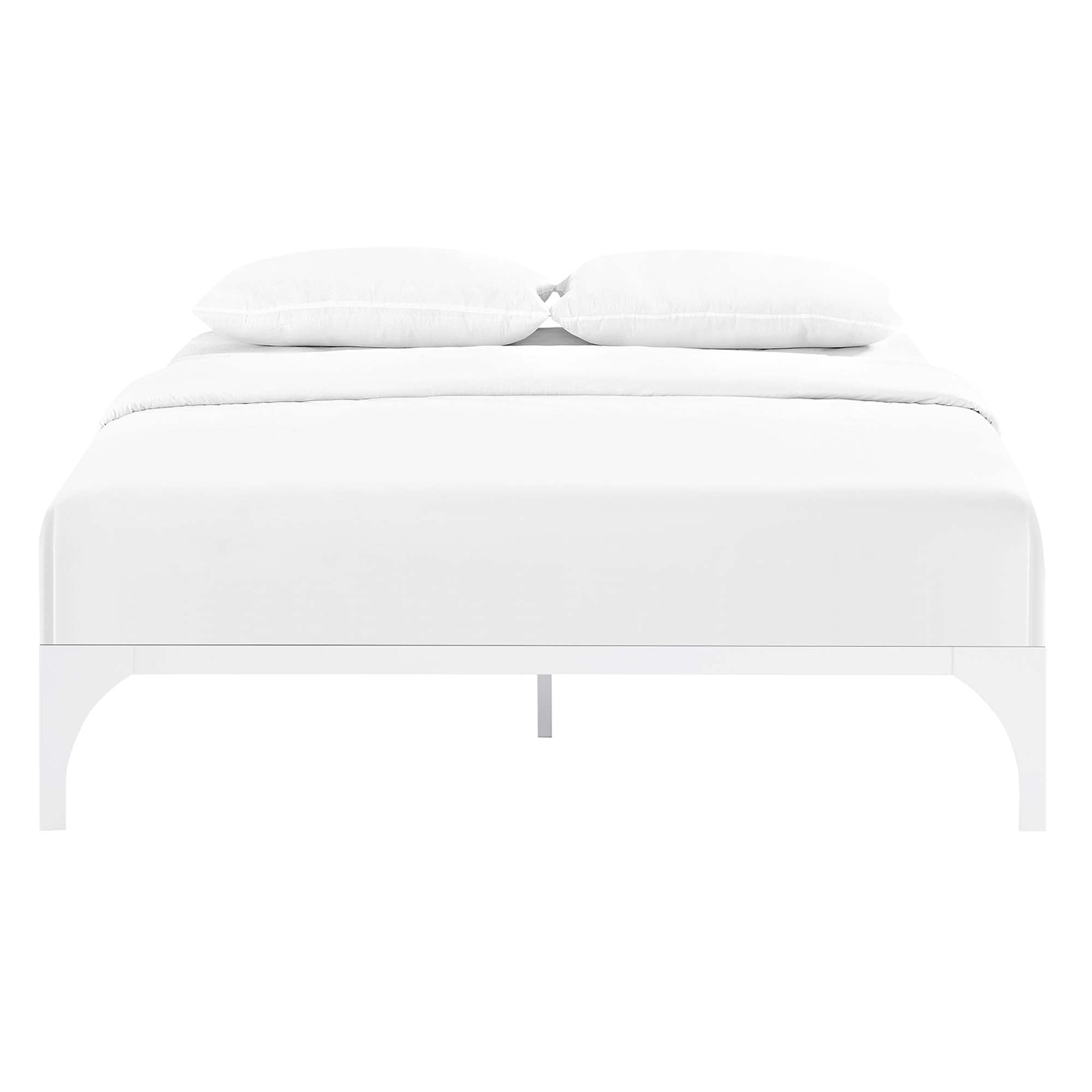 Loft White Full Metal Bed Frame  Platform Bed | Fusionbath