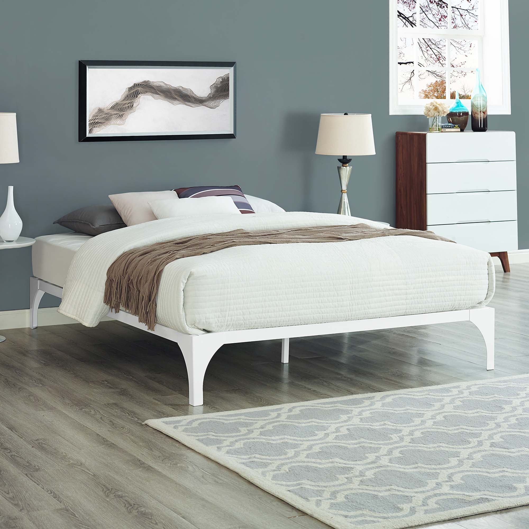 Ollie White Queen Bed Frame