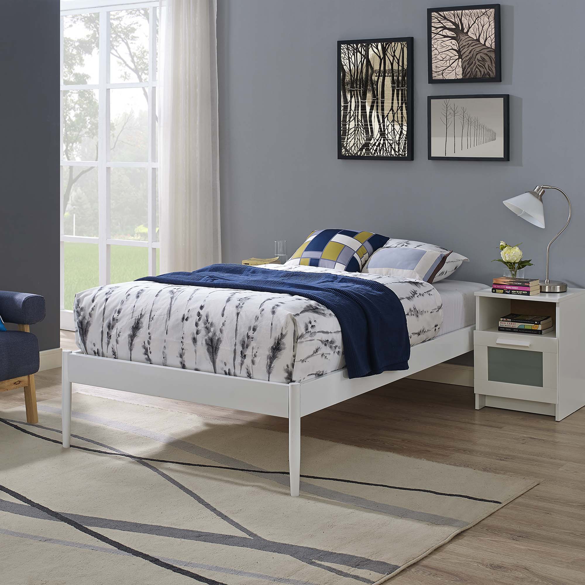 Elsie White Twin Bed Frame