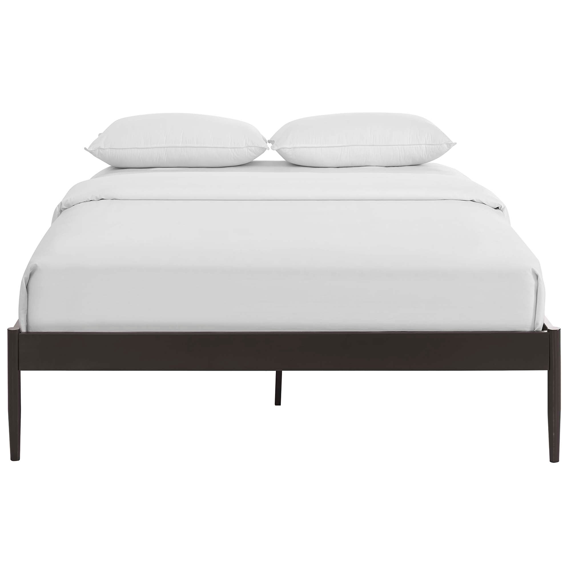 Birch King Wood Platform Bed Frame  Minimalist Design with Tapered Legs
