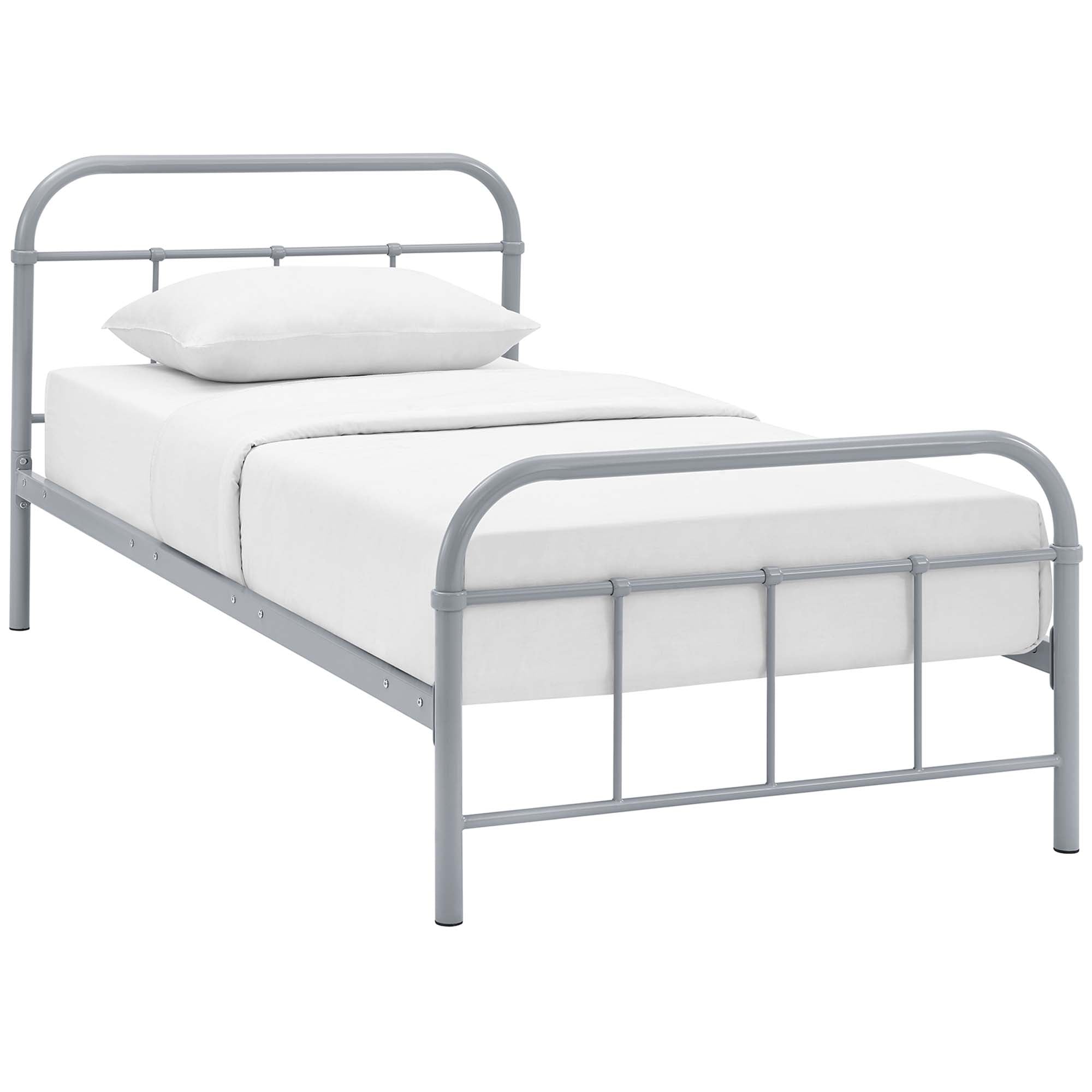 Maisie Grey Twin Stainless Steel Bed Frame