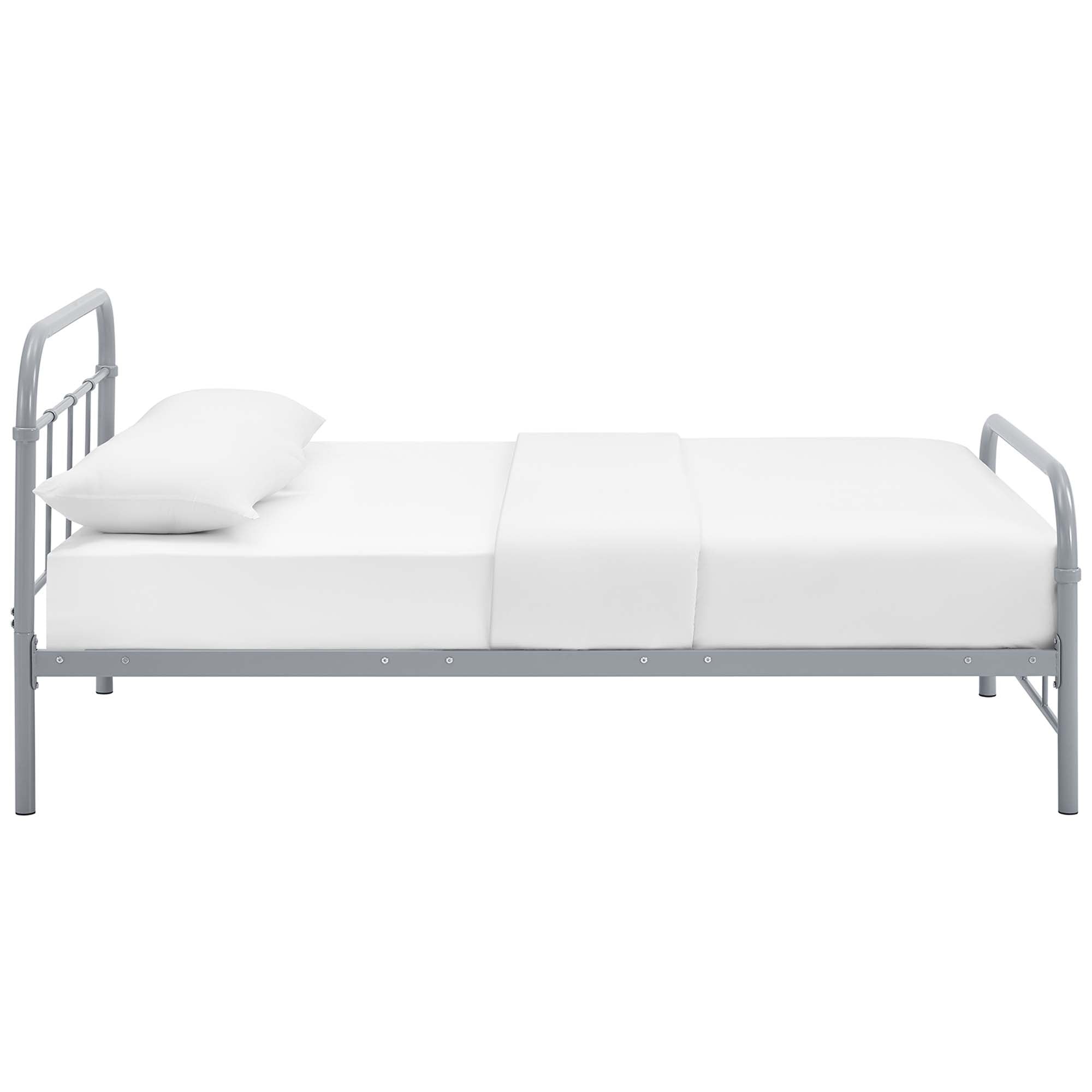 Maisie Grey Twin Stainless Steel Bed Frame