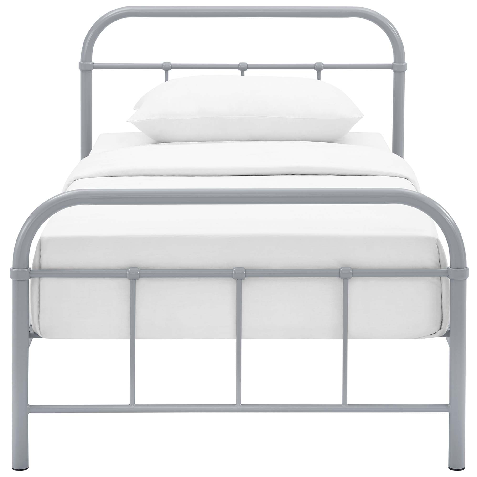 Maisie Grey Twin Stainless Steel Bed Frame