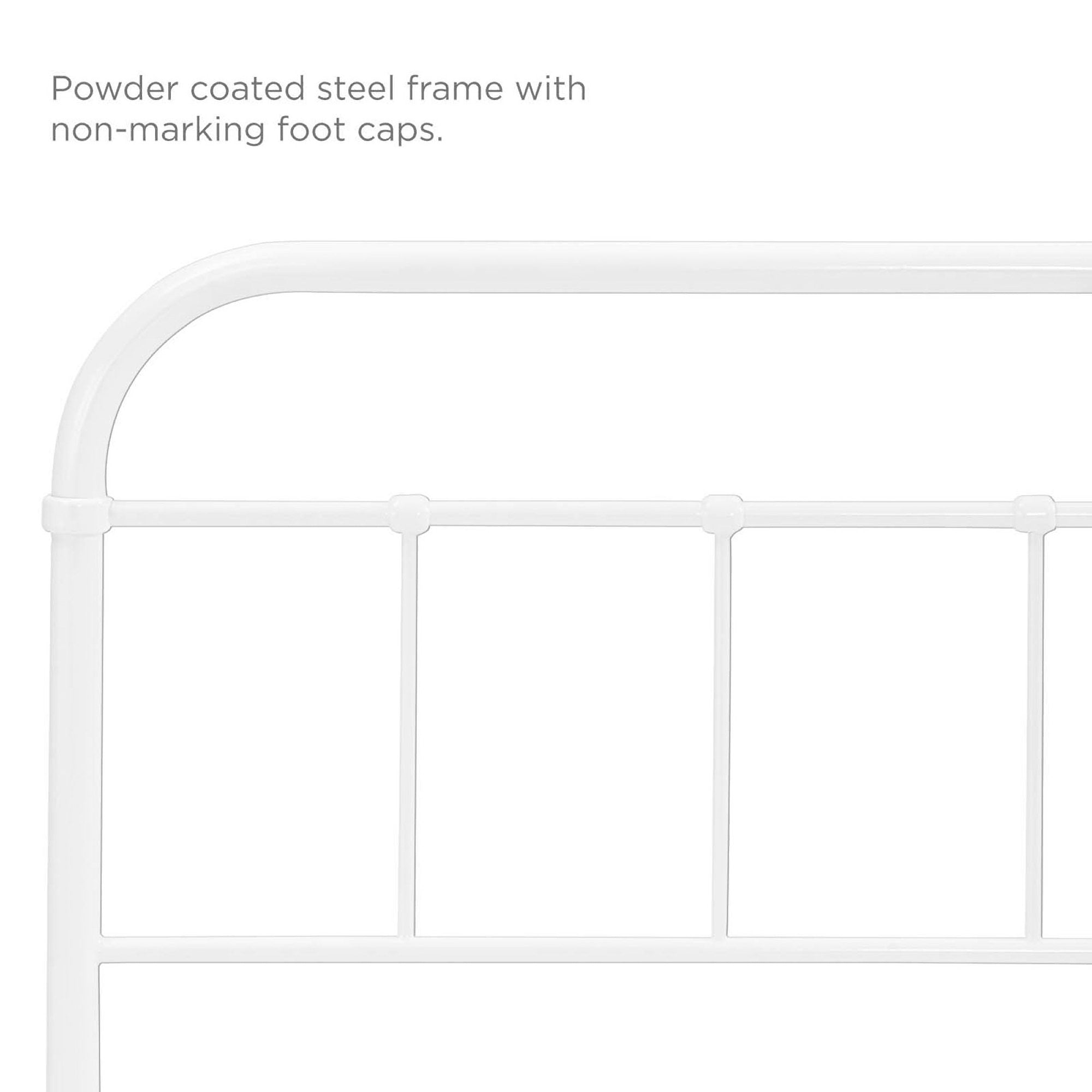 Serena Twin Steel Headboard, White