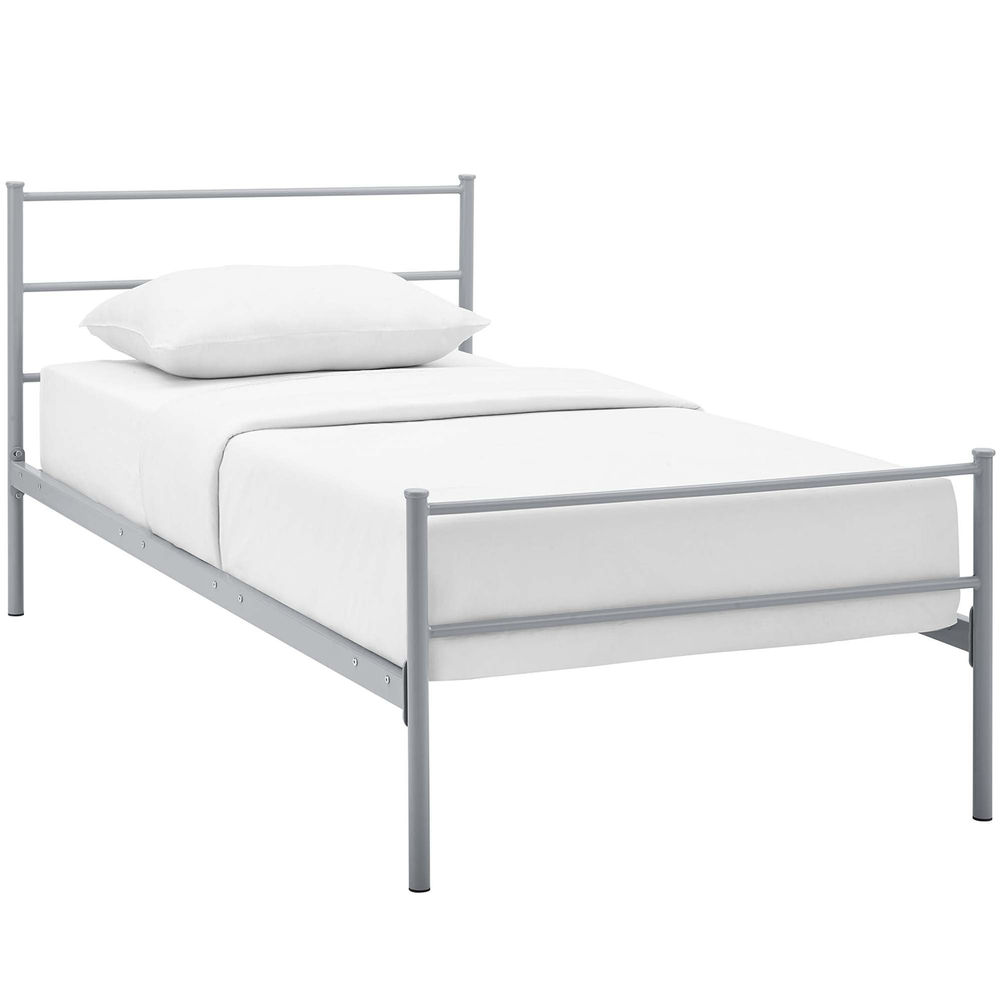 Alina White Twin Platform Bed Frame