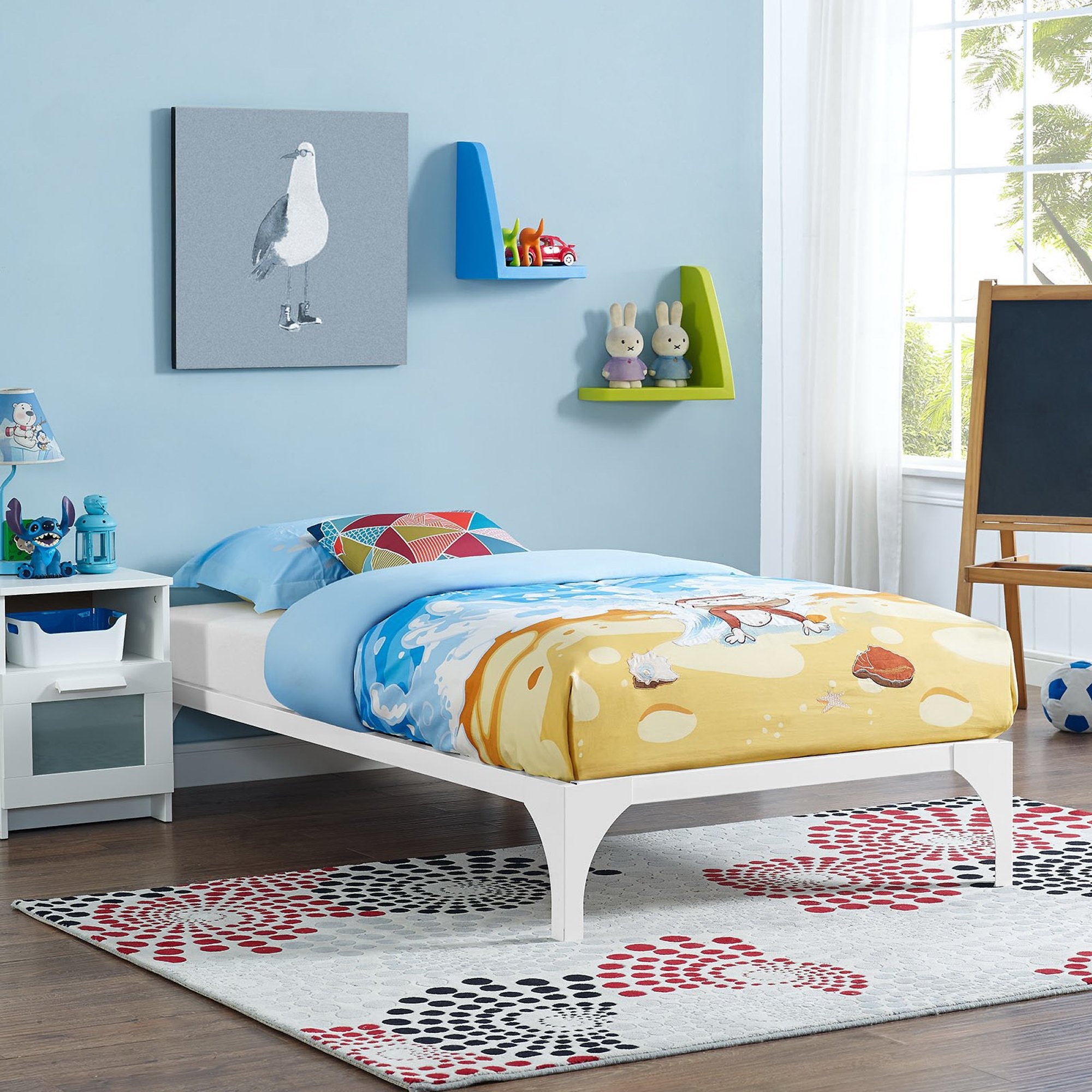 Ollie Twin Bed Frame, White