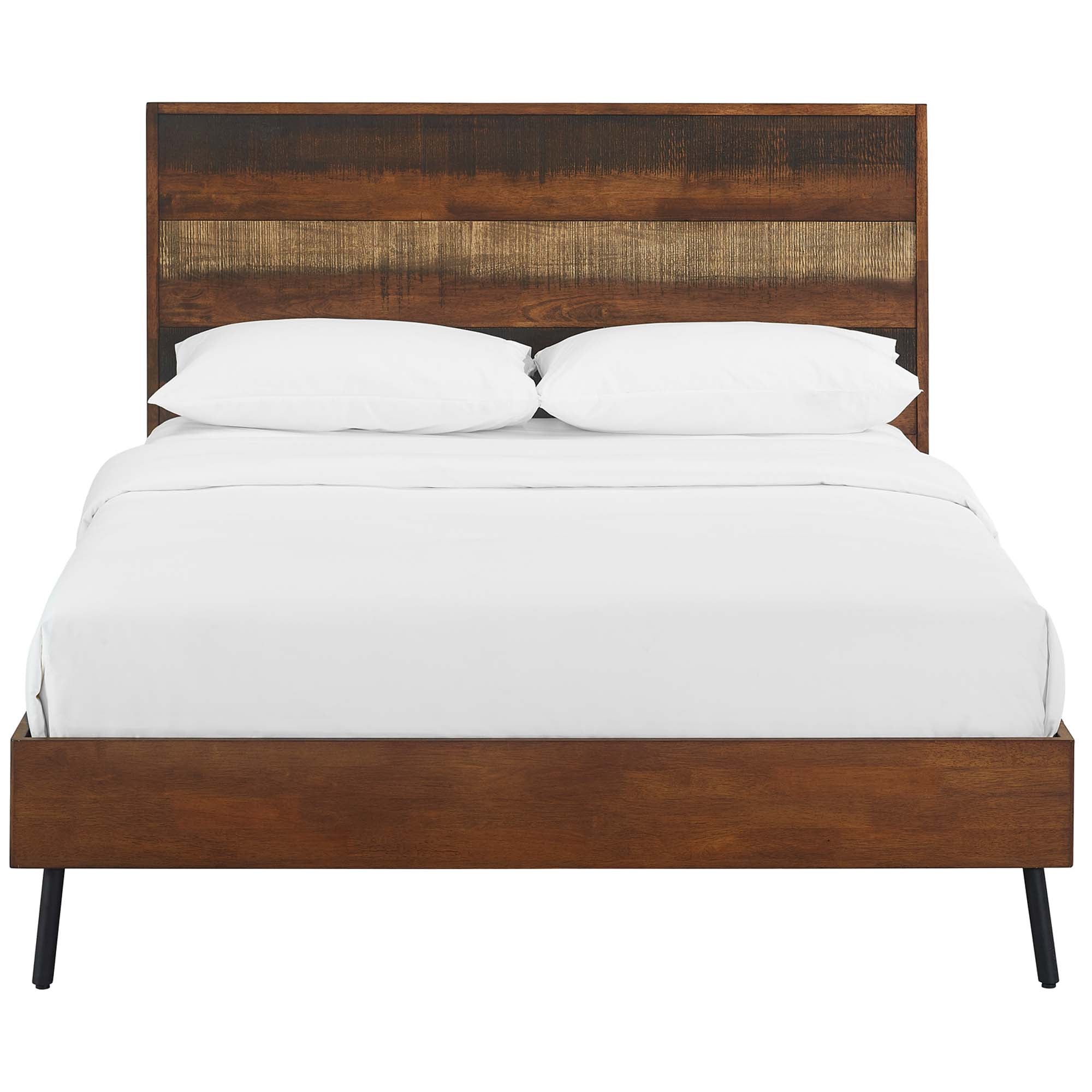 Arwen Walnut Queen Rustic Wood Bed