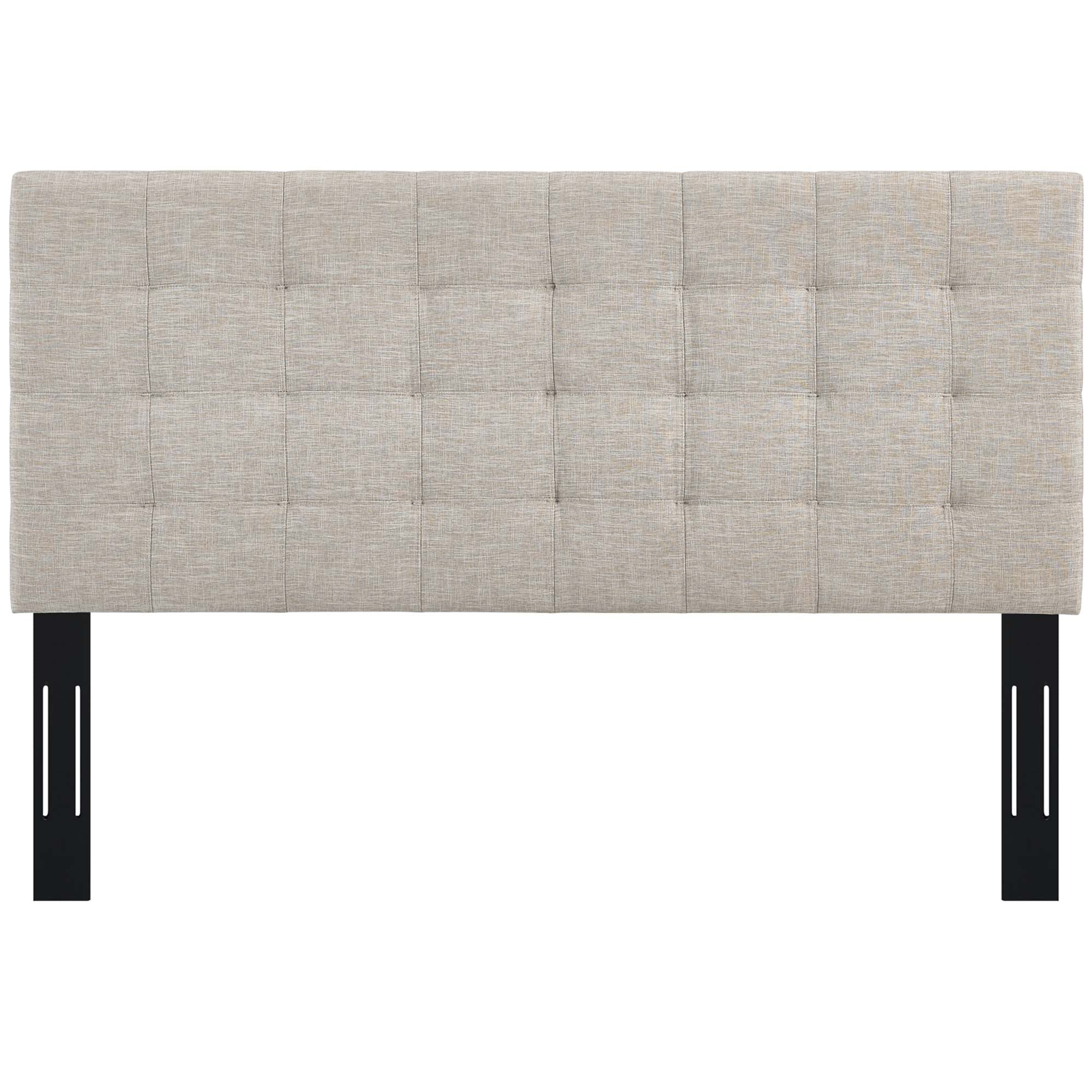 Paisley Tufted Upholstered Linen Fabric King and California King Headboard, Beige