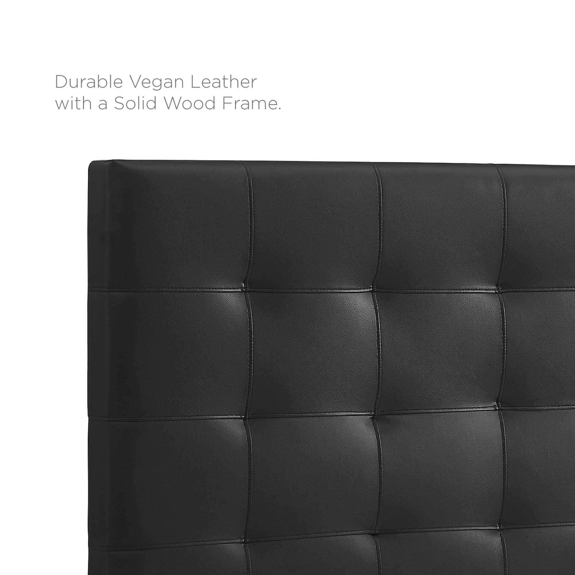 Paisley Tufted Upholstered Faux Leather King and California King Headboard, Black