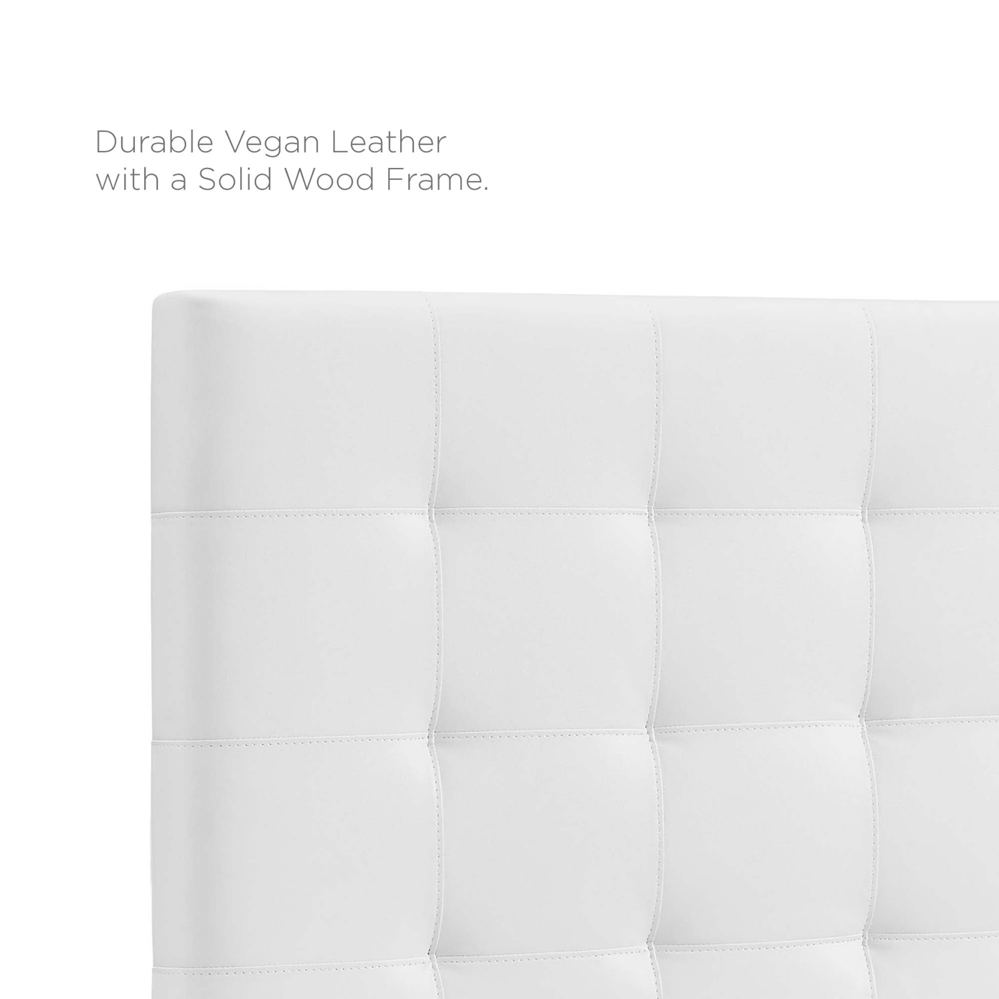 Paisley Tufted Upholstered Faux Leather King and California King Headboard, White