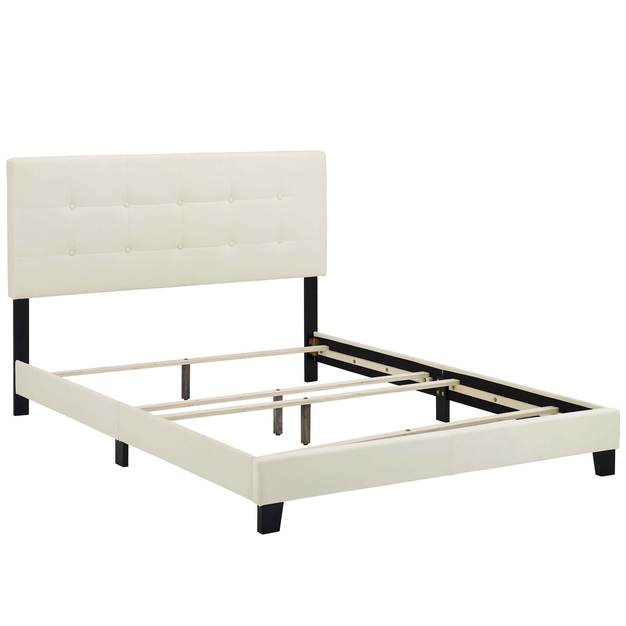 Amira Ivory King Performance Velvet Bed