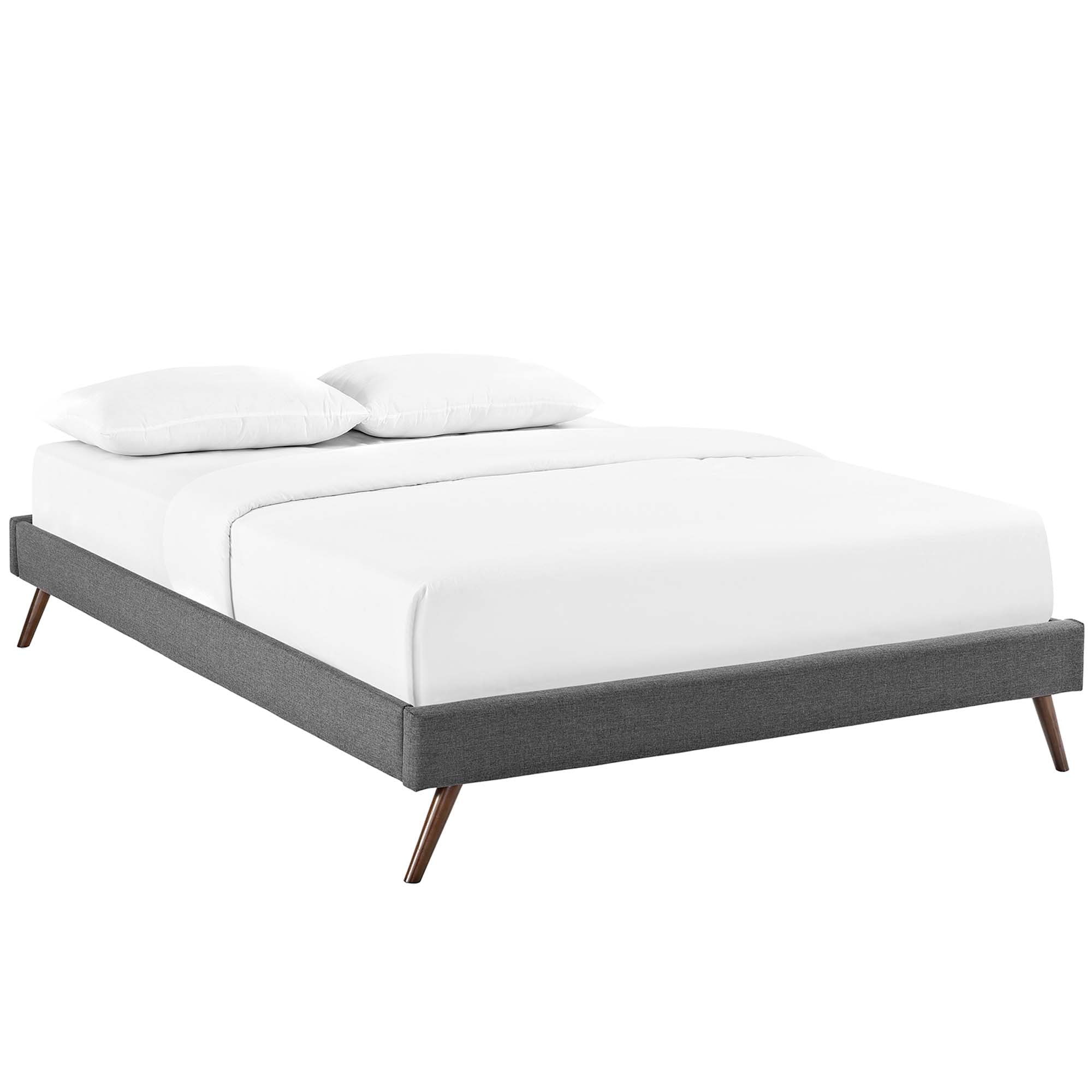 Loryn Azure Queen Fabric Bed Frame with Round Splayed Legs