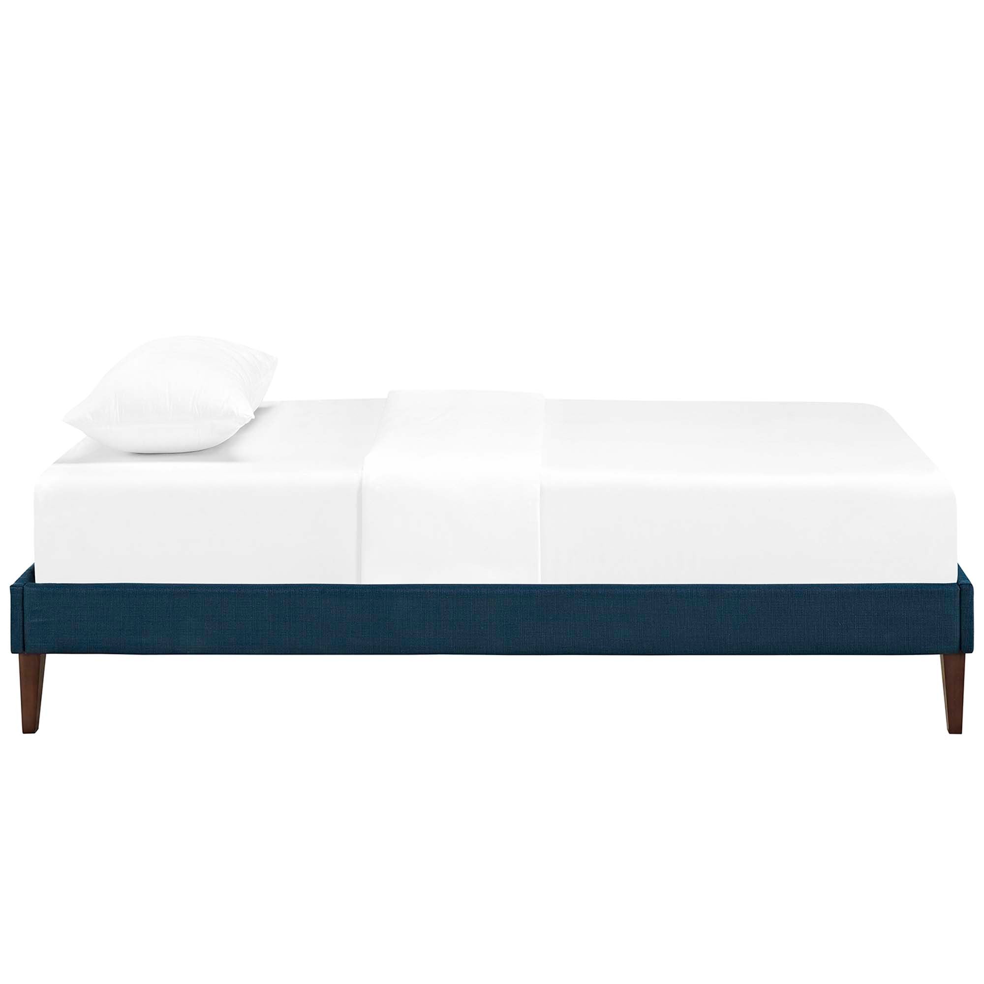 Tessie Azure Twin Fabric Bed Frame with Squared Tapered Legs