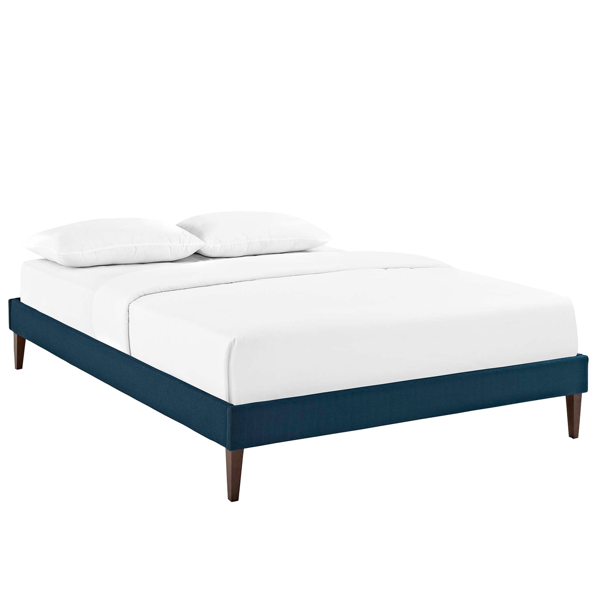 Tessie Gray Full Fabric Bed Frame with Squared Tapered Legs