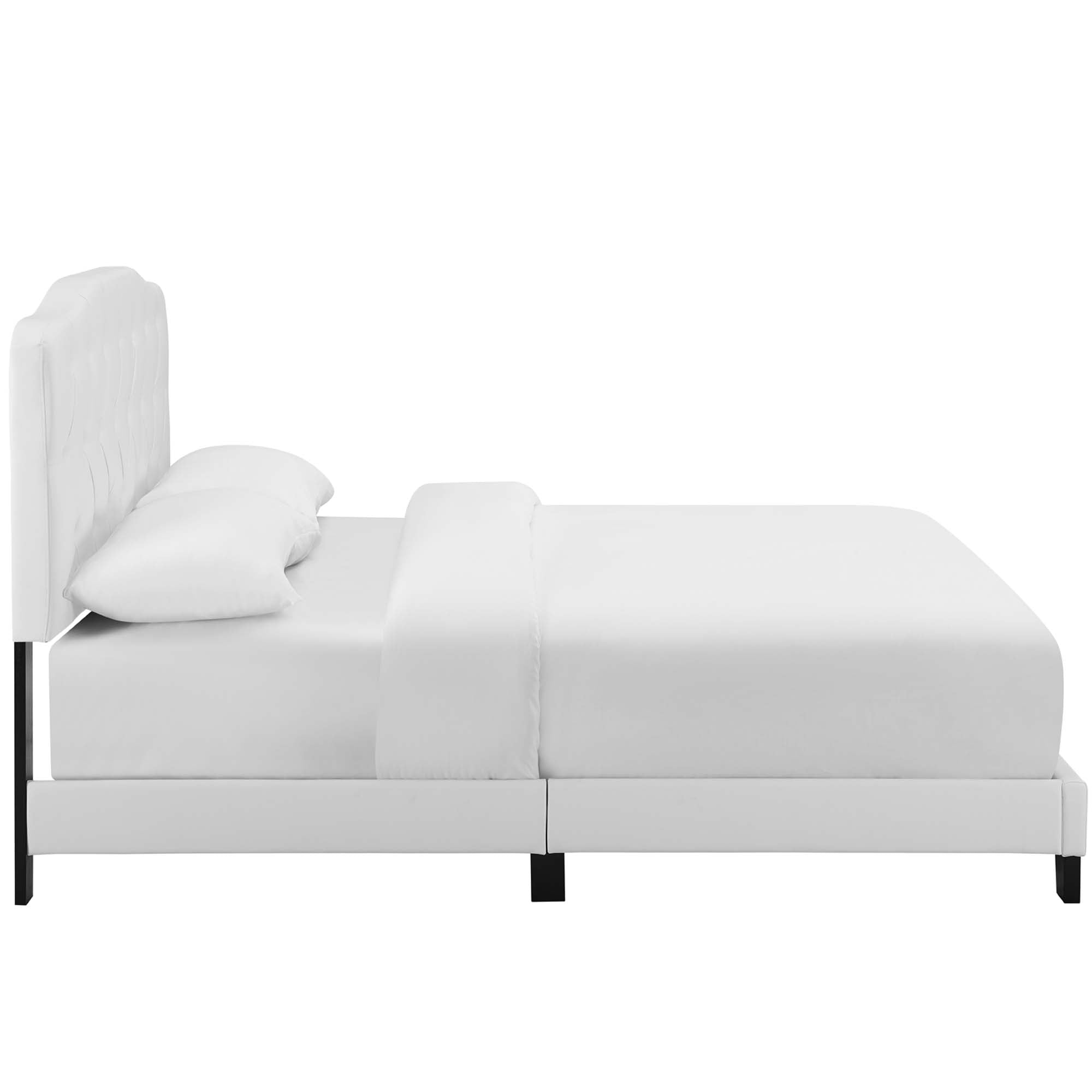 Amelia White Twin Faux Leather Bed