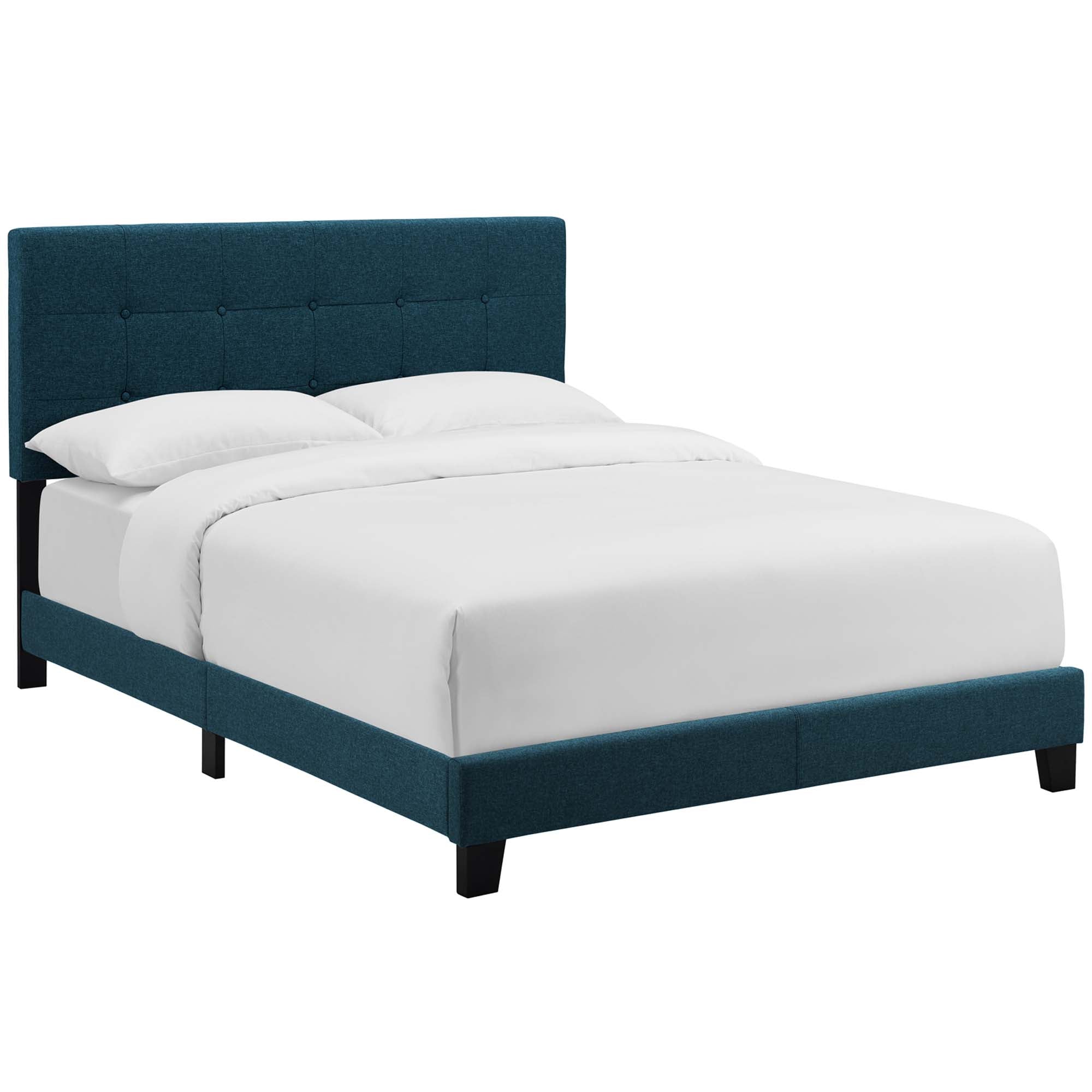 Amira Azure Twin Upholstered Fabric Bed