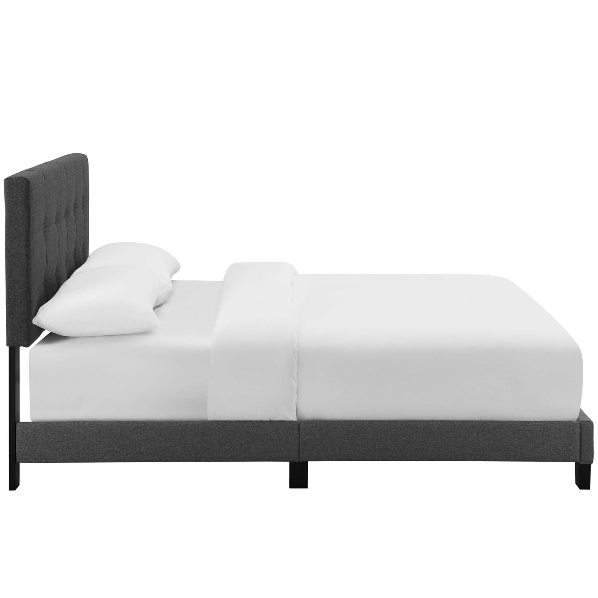 Amira Grey Full Upholstered Fabric Bed