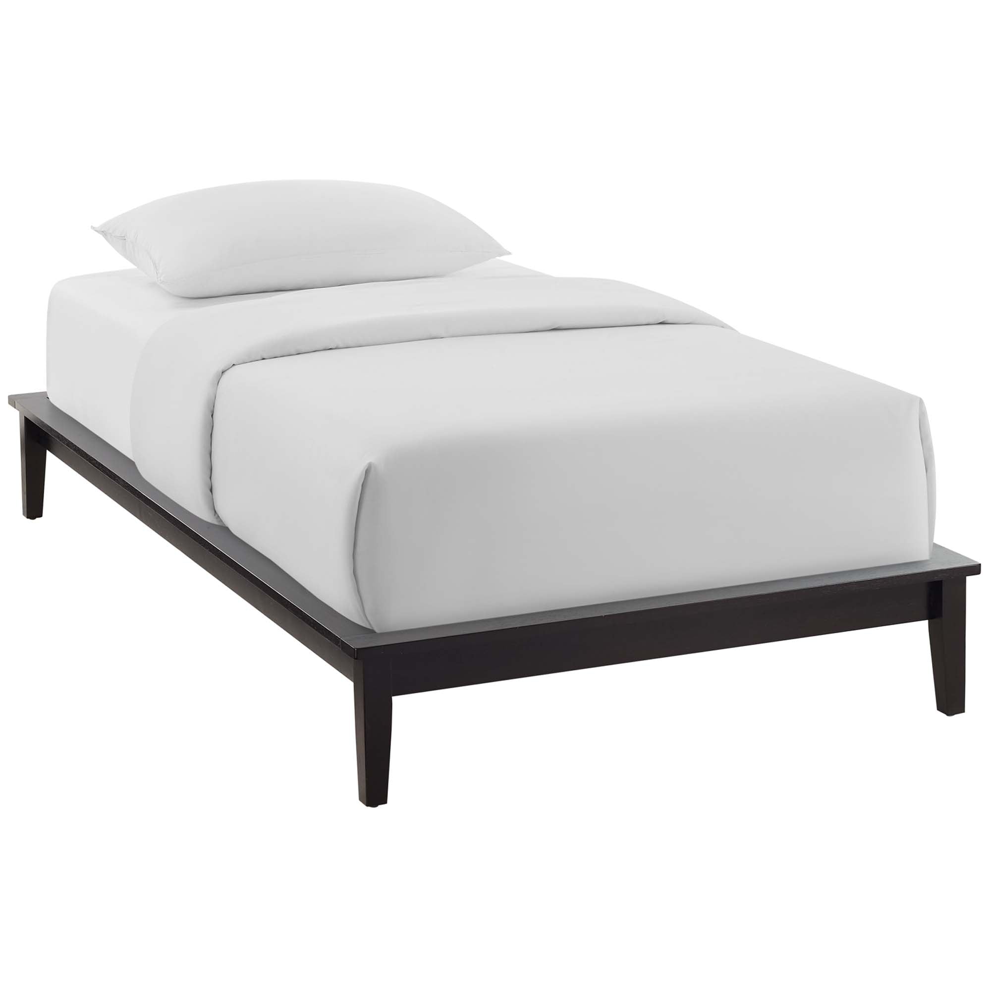 Lodge Wood Twin Platform Bed Frame, Cappuccino