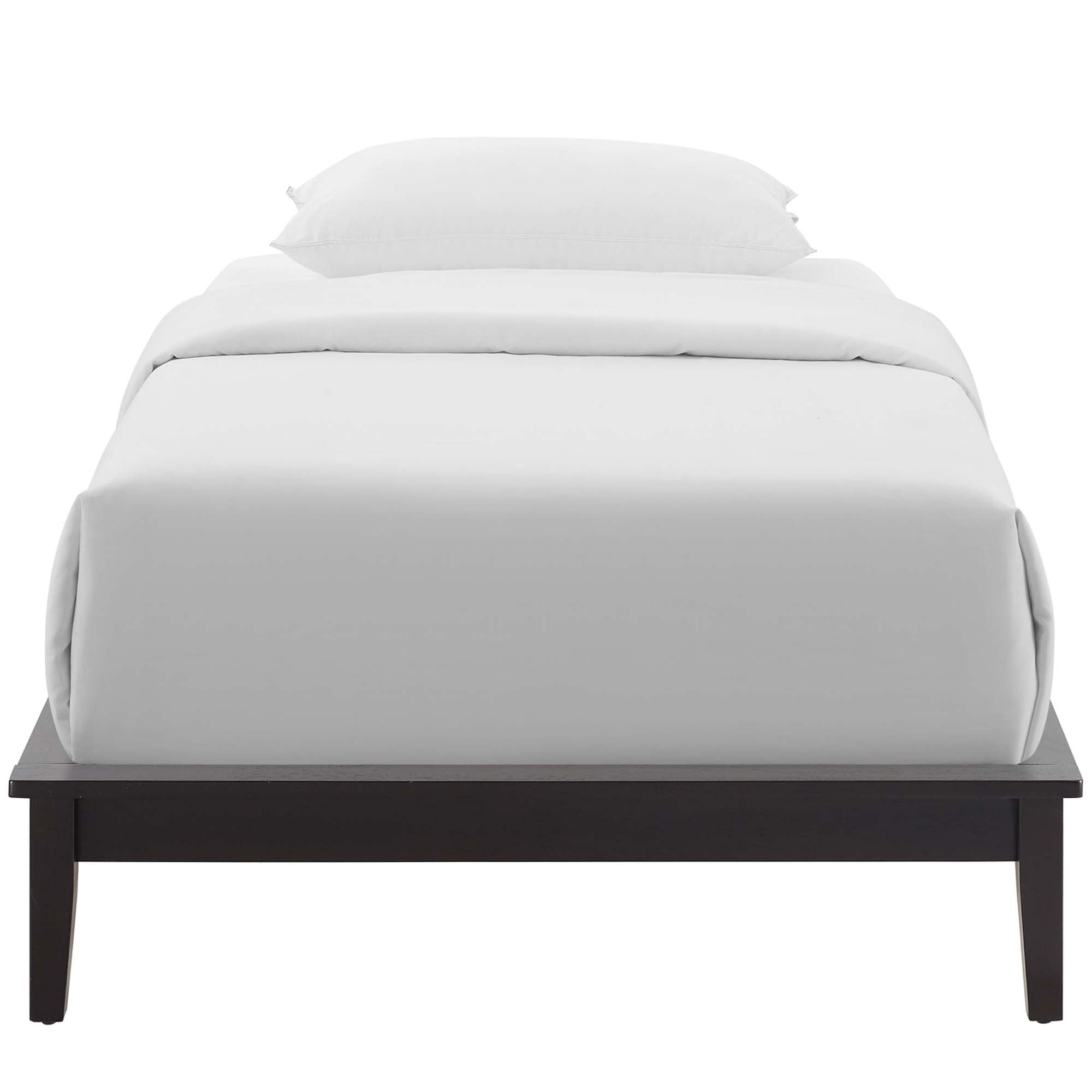 Lodge Wood Twin Platform Bed Frame, Cappuccino
