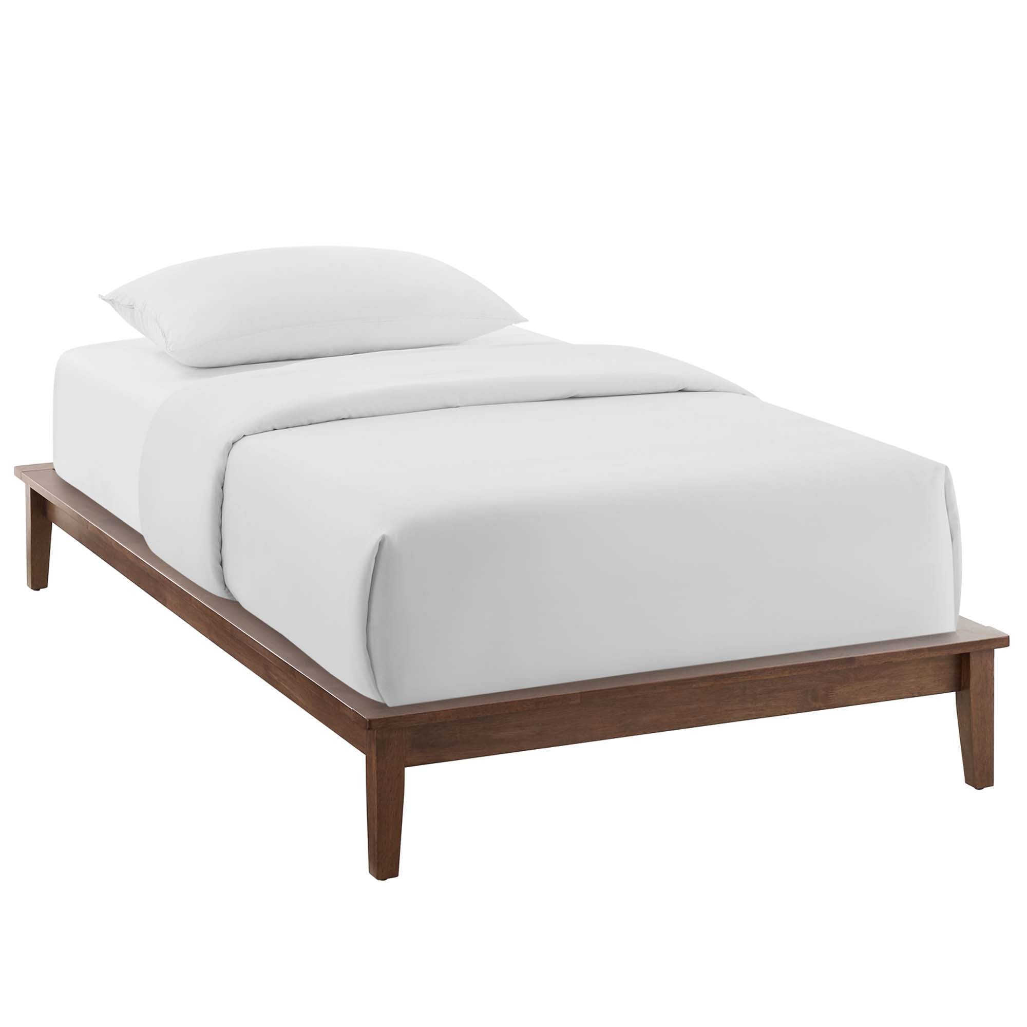 Lodge Wood Twin Platform Bed Frame, Walnut