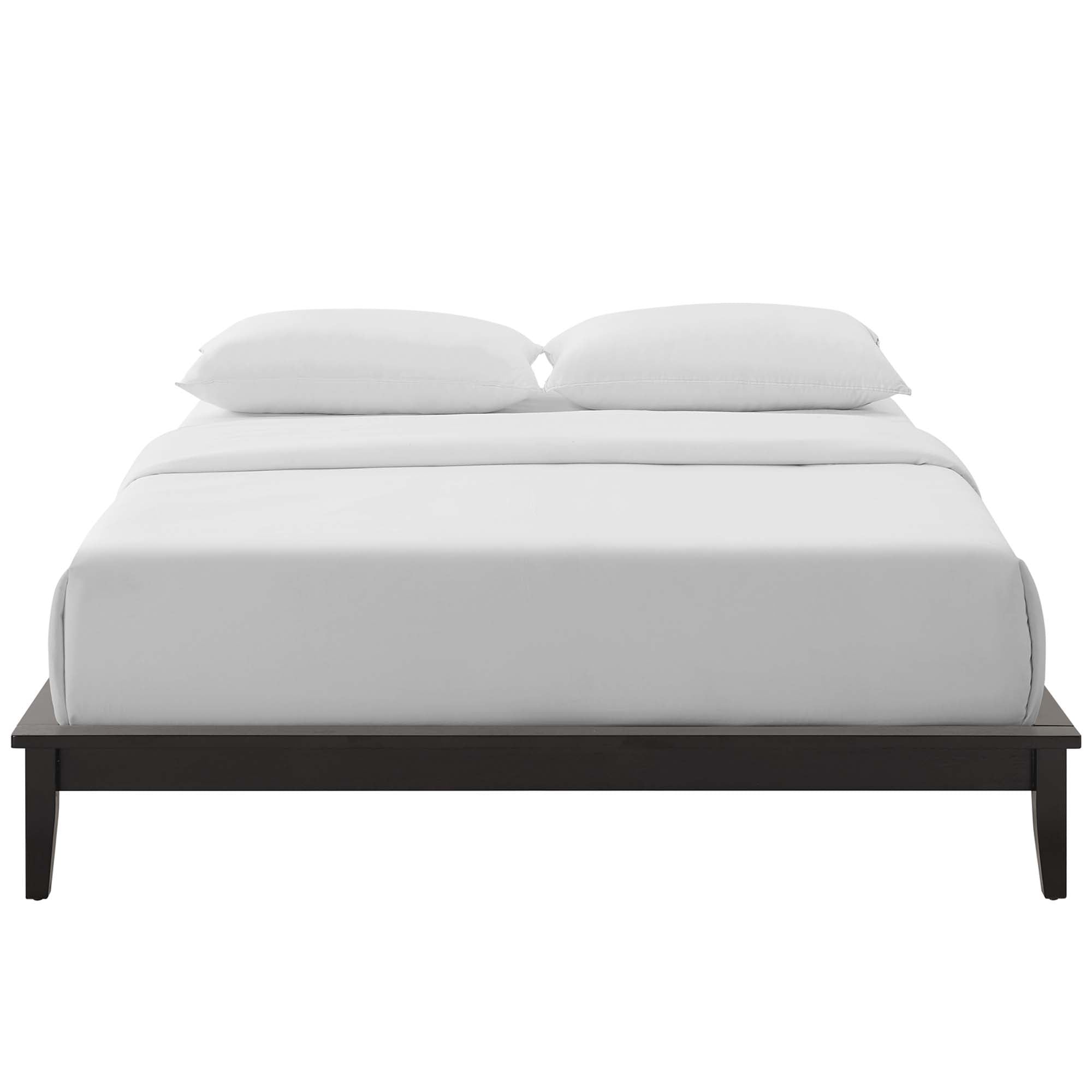 Lodge Wood Full Platform Bed Frame, Cappuccino