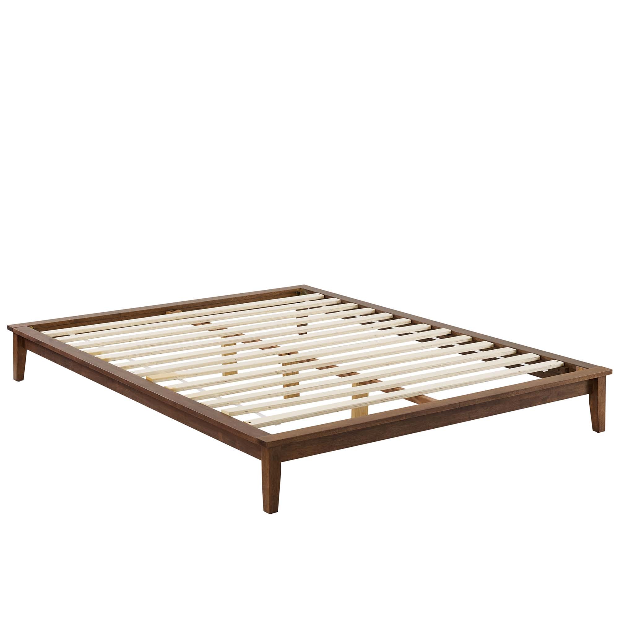 Lodge Wood Full Platform Bed Frame, Walnut