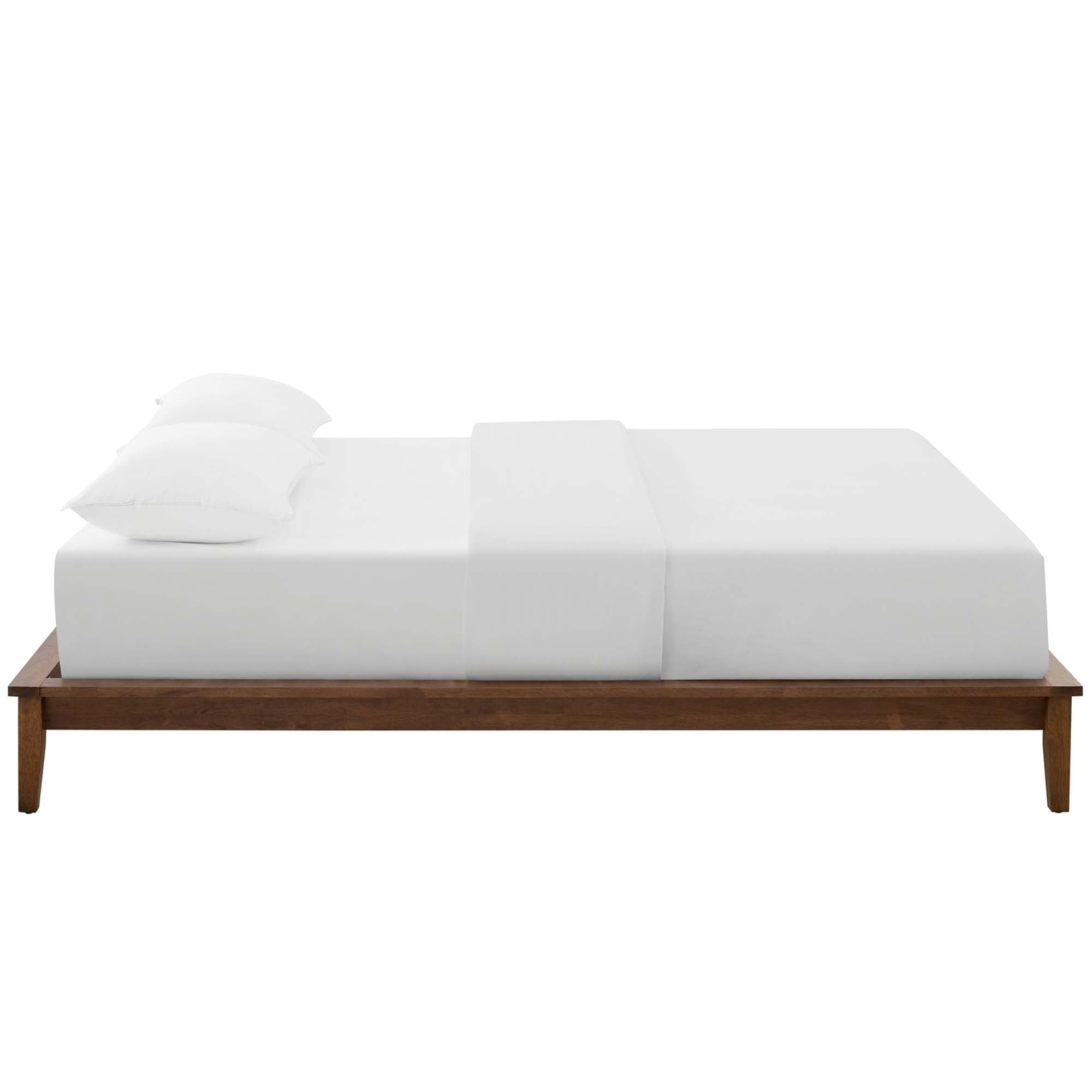 Lodge Wood Full Platform Bed Frame, Walnut
