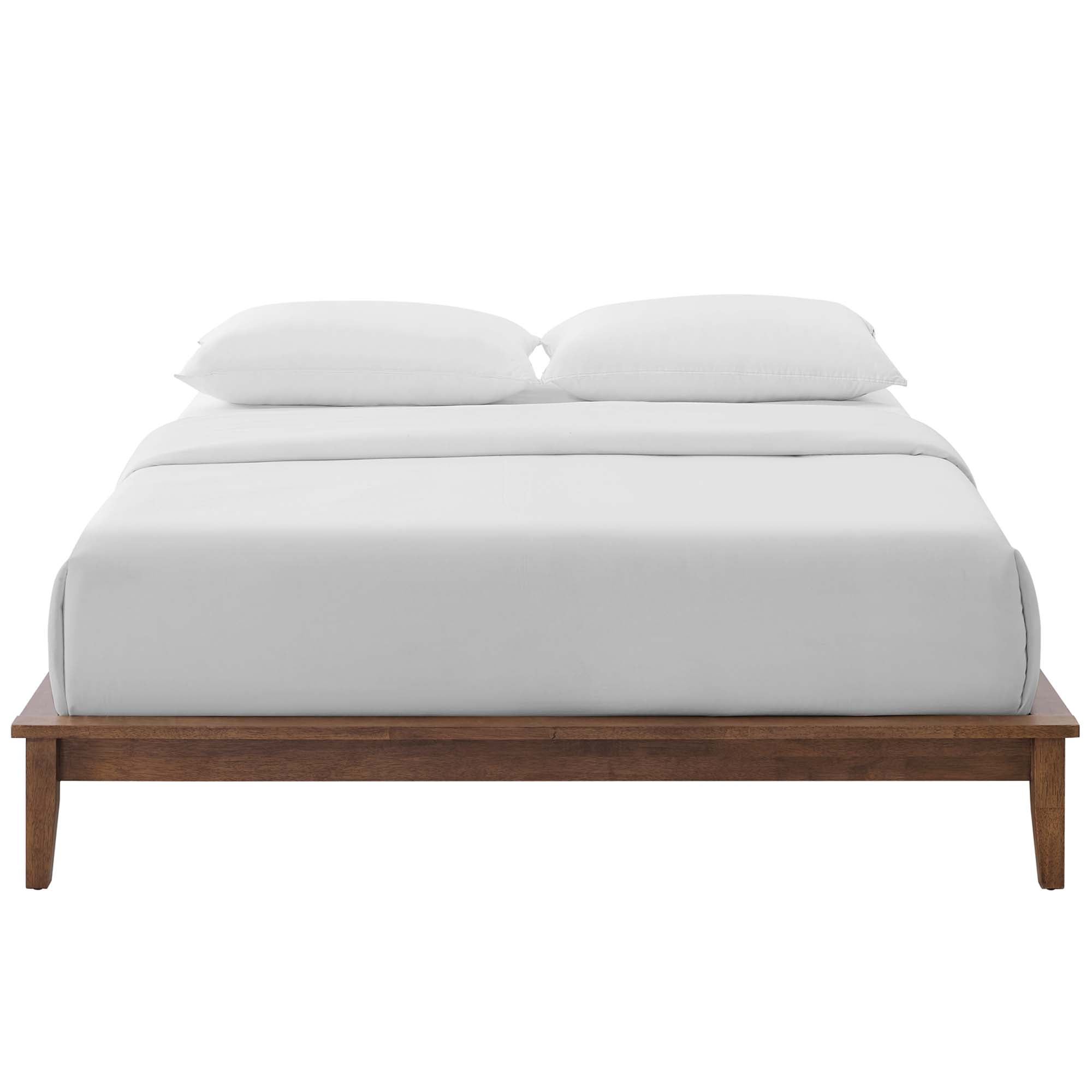 Lodge Wood Full Platform Bed Frame, Walnut